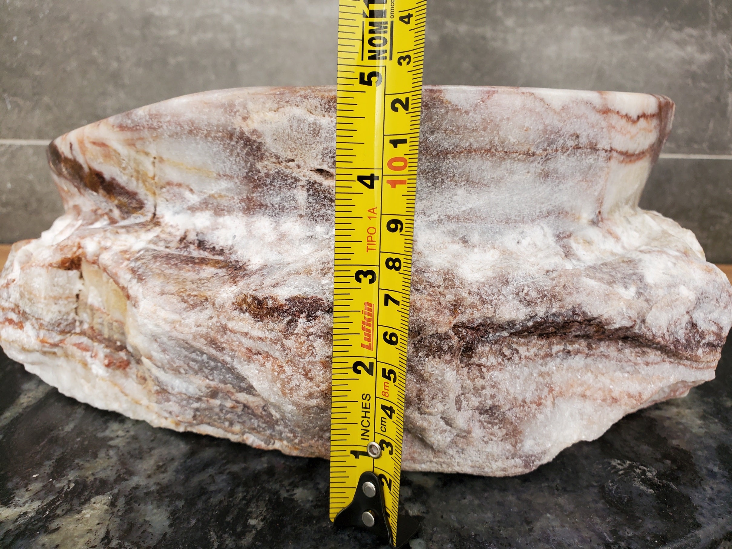 S31_10 Serpentine Onyx Stone Vessel Sink - 16.5 x 14 inch