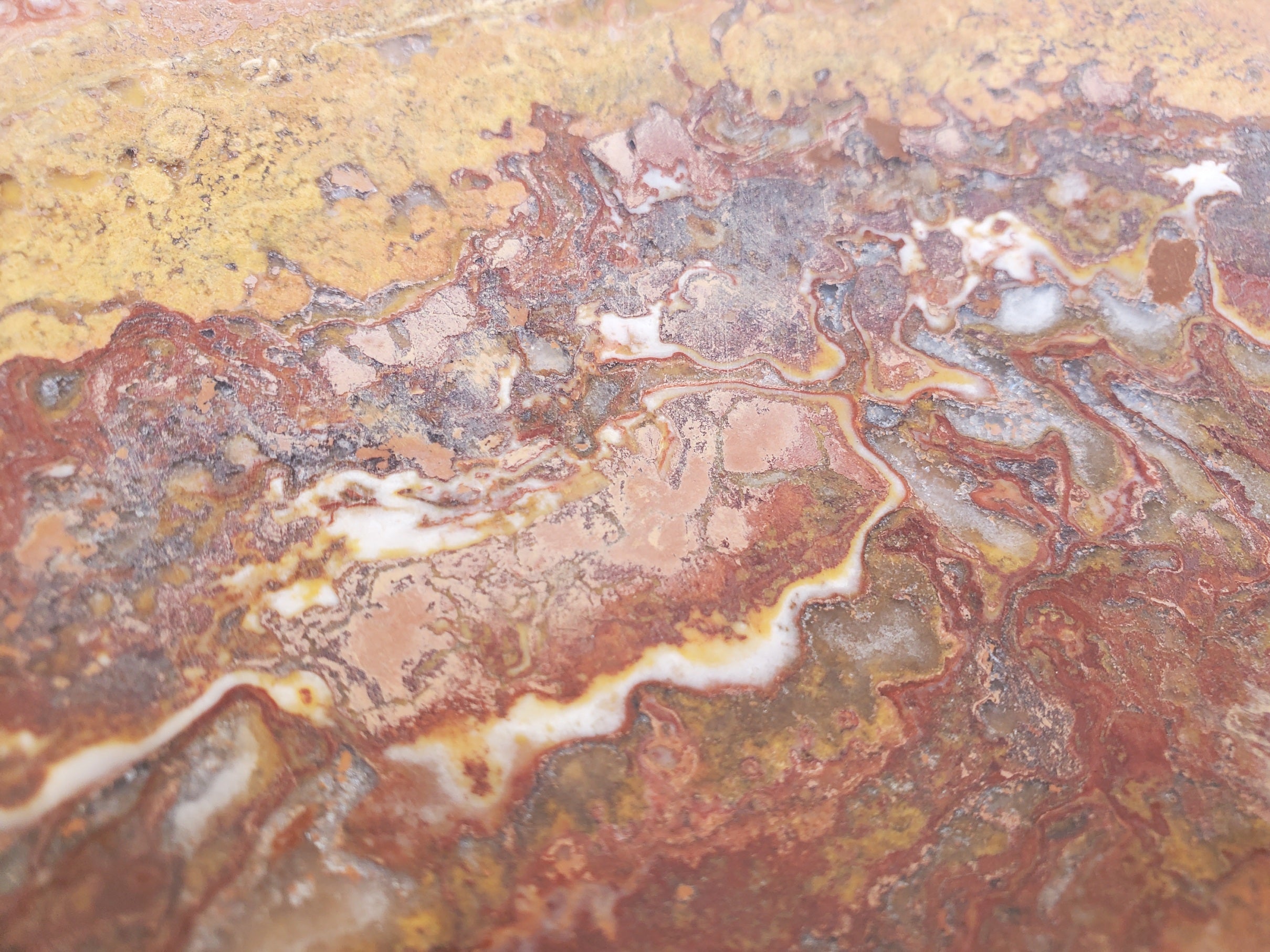 S29_13 Red Travertine Stone Vessel Bathroom Sink - Round