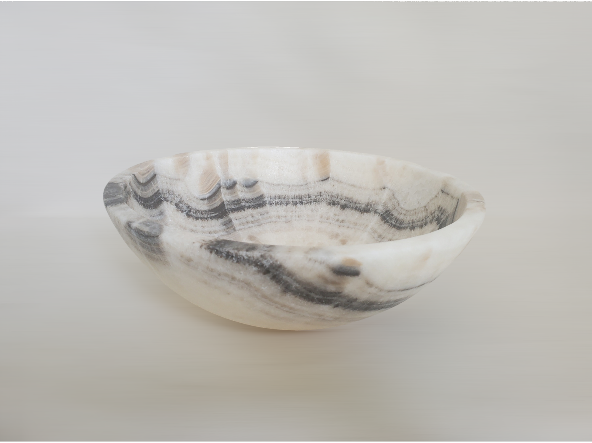 S21_14 Onyx Stone Vessel Bathroom Sink – Round