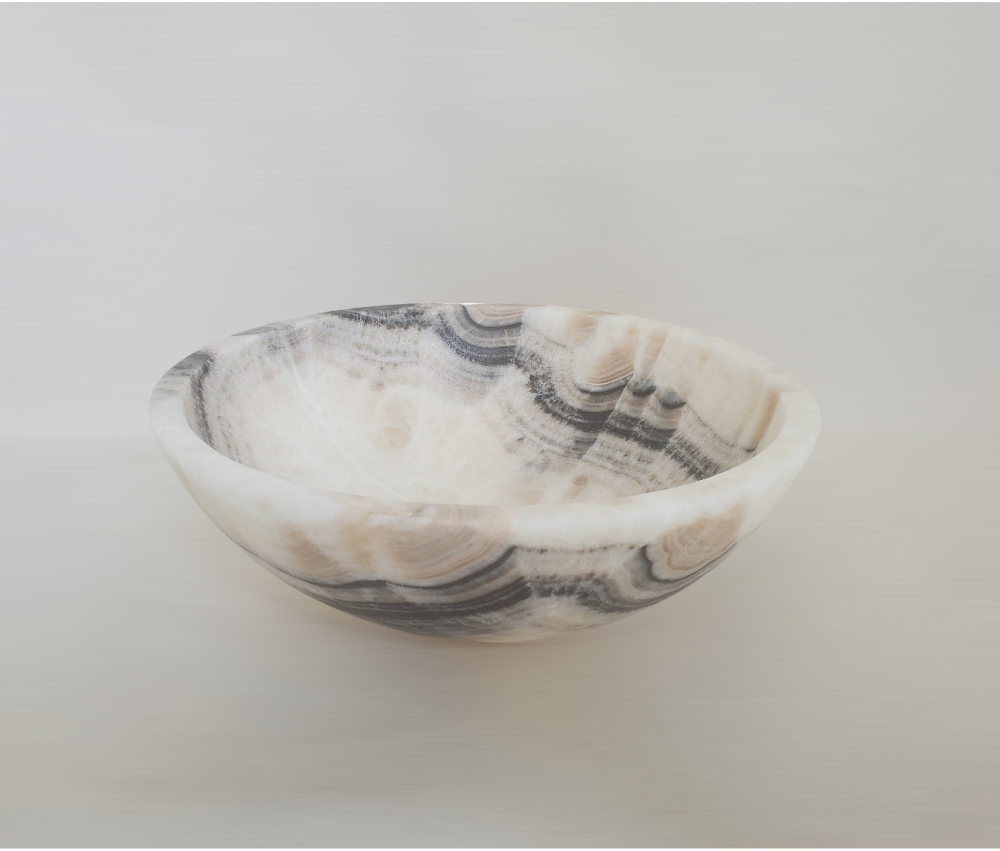 S21_14 Onyx Stone Vessel Bathroom Sink – Round