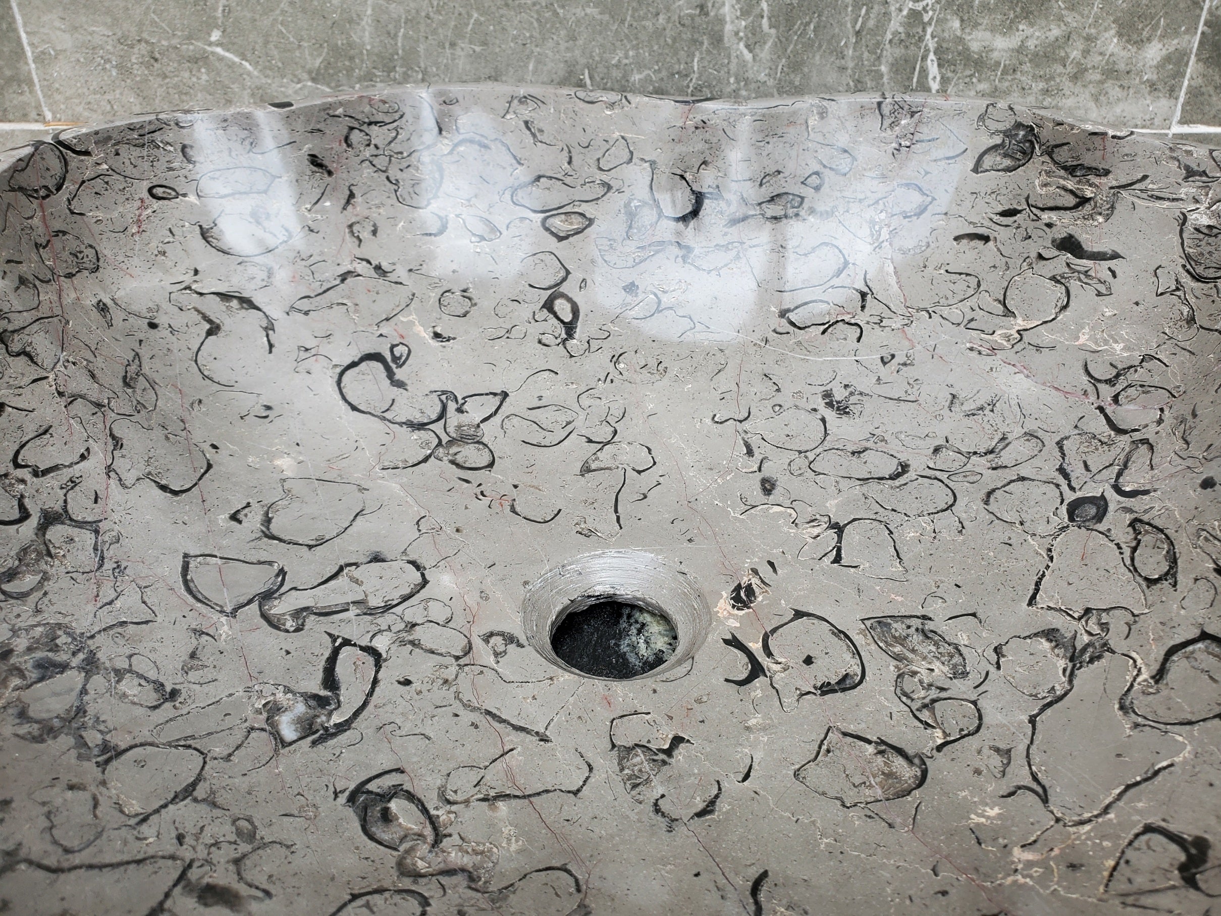 S32_18 Marble Vessel Bathroom Sink - 17 x 16.5 inch