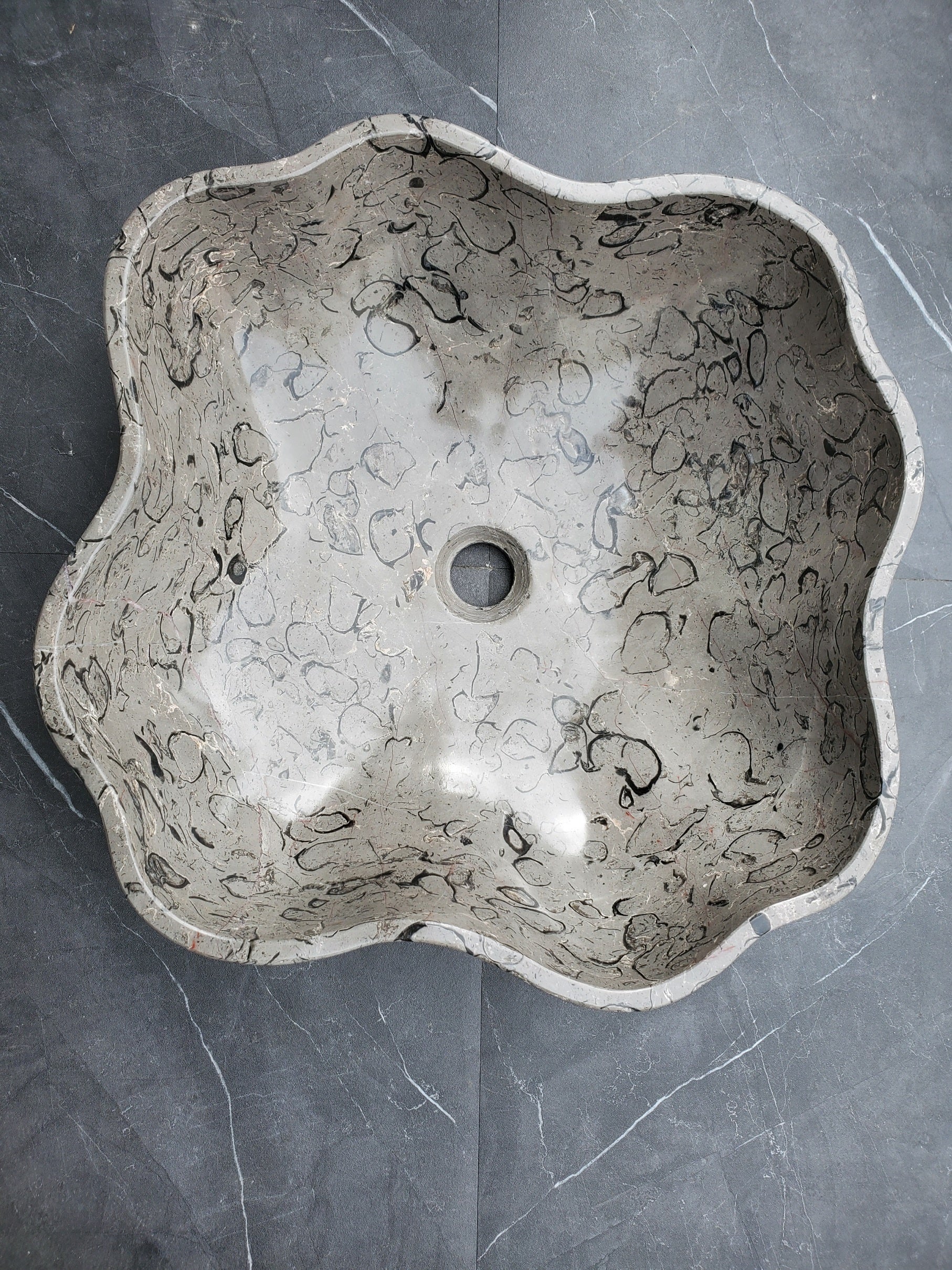 S32_18 Marble Vessel Bathroom Sink - 17 x 16.5 inch