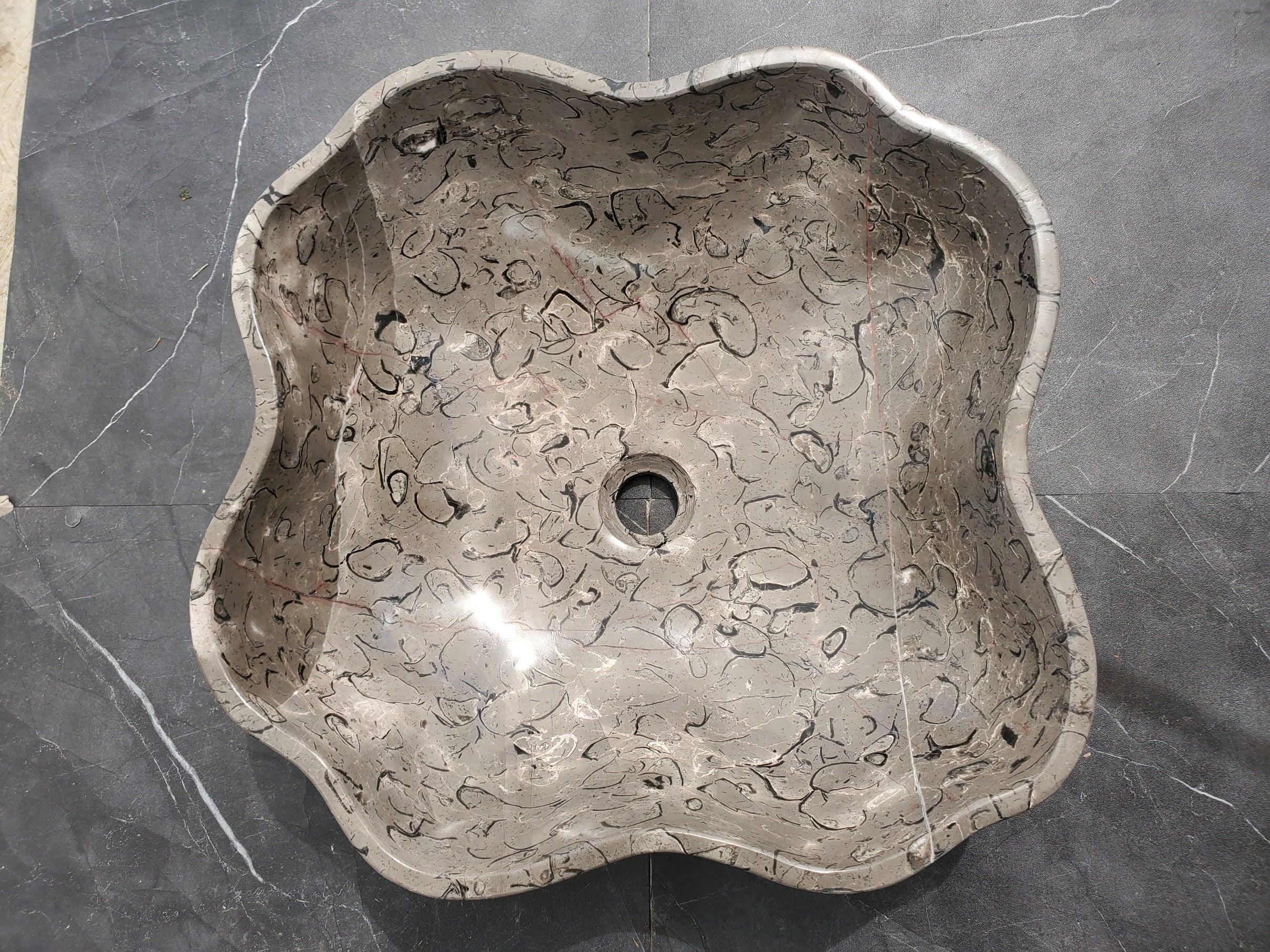 S32_19 Marble Vessel Bathroom Sink - 18 x 17 inch