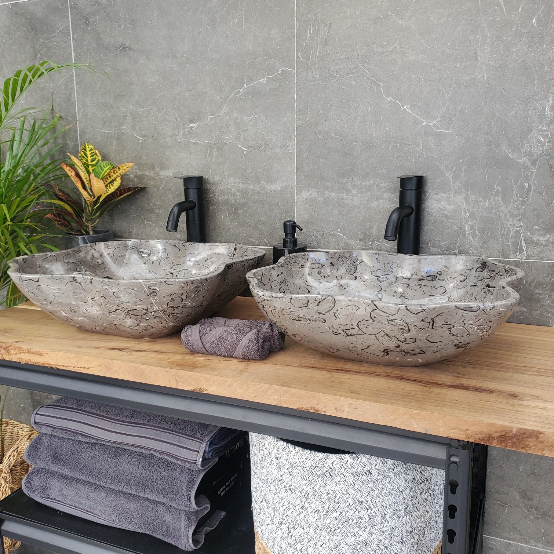 SET3204 Marble Stone Vessel Sink Set