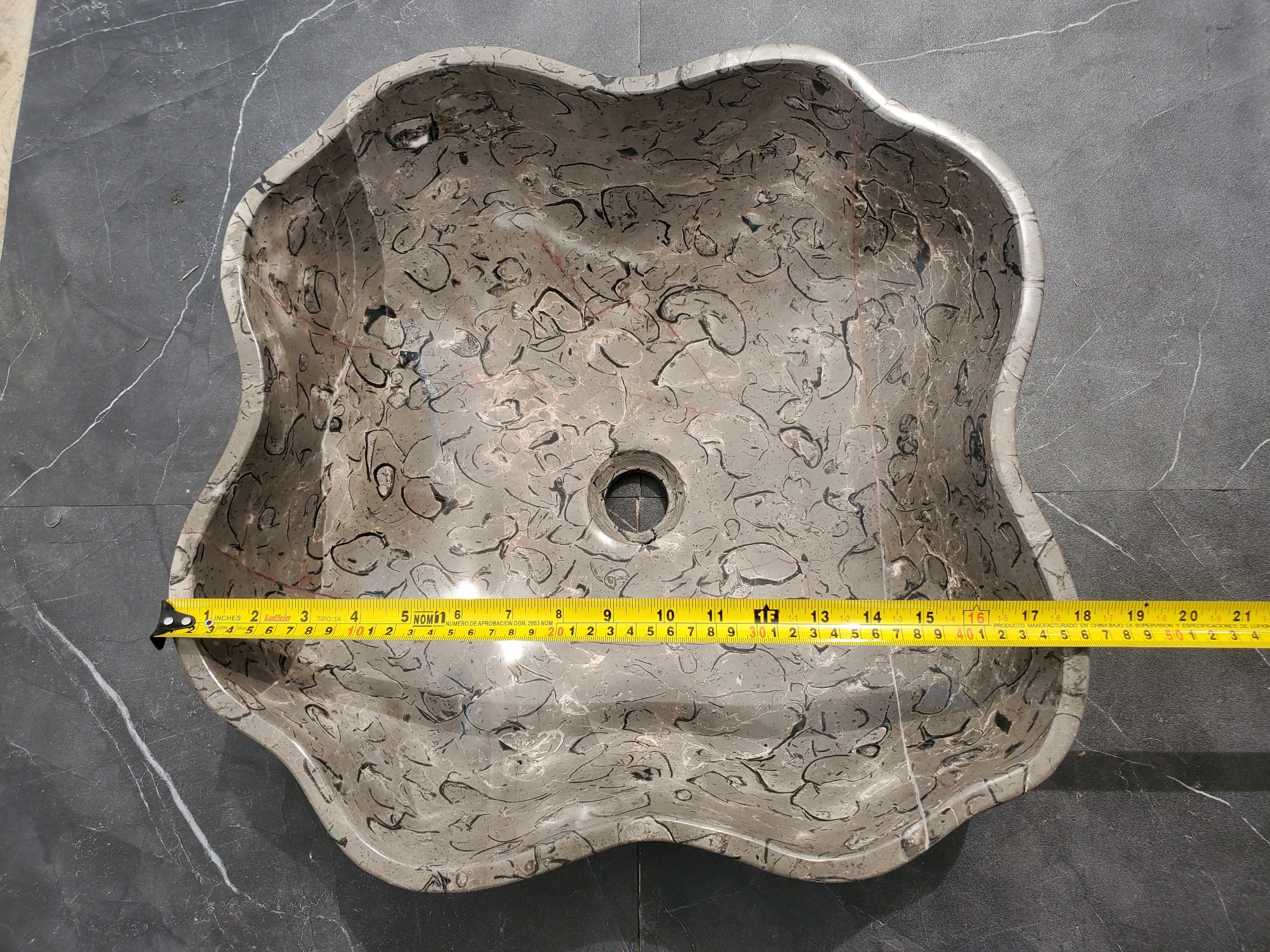 S32_19 Marble Vessel Bathroom Sink - 18 x 17 inch