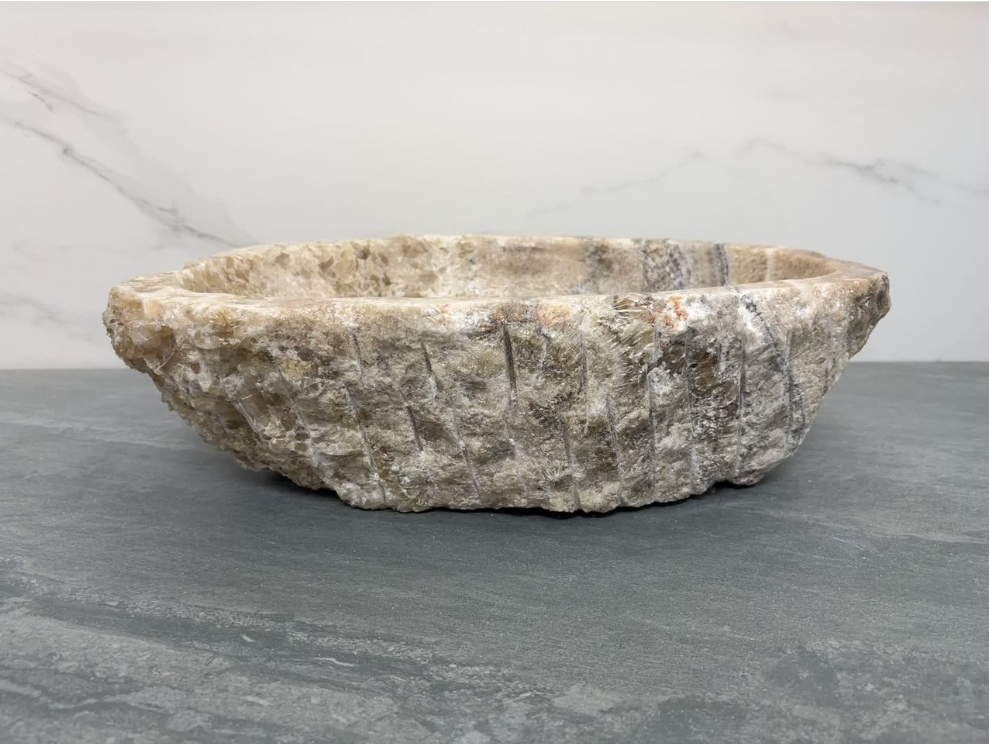 S15_07 Brown and Tan Onyx Vessel Sink