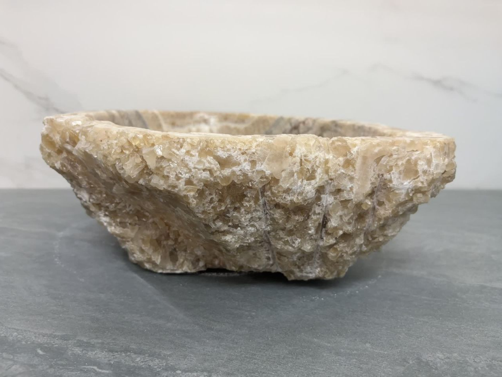 S15_07 Brown and Tan Onyx Vessel Sink