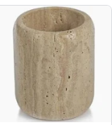 CP_07 Travertine Stone Bathroom Tumbler 4" tall x 3" Diameter Cup