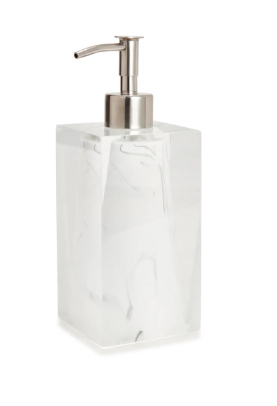 SD_59 White Ice Onyx Stone Liquid Soap or Lotion Dispenser