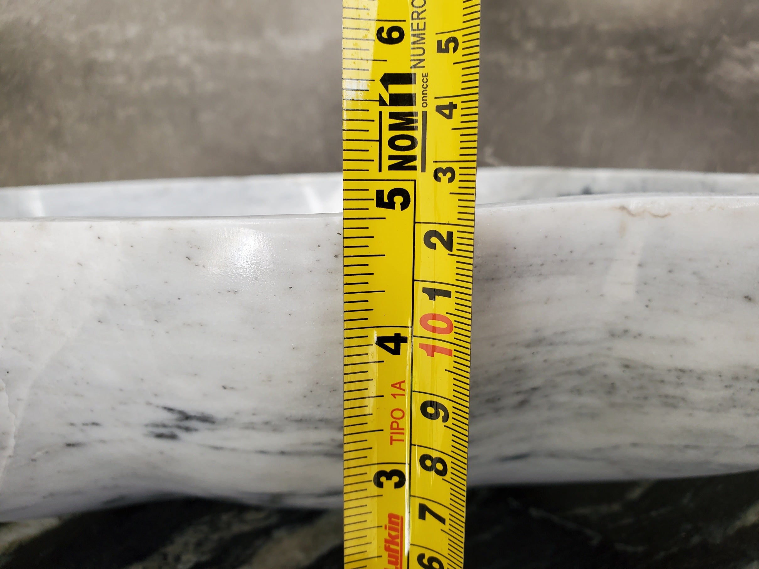 S33_30 White Marble Bathroom Vessel Sink - 16 x 15 inch