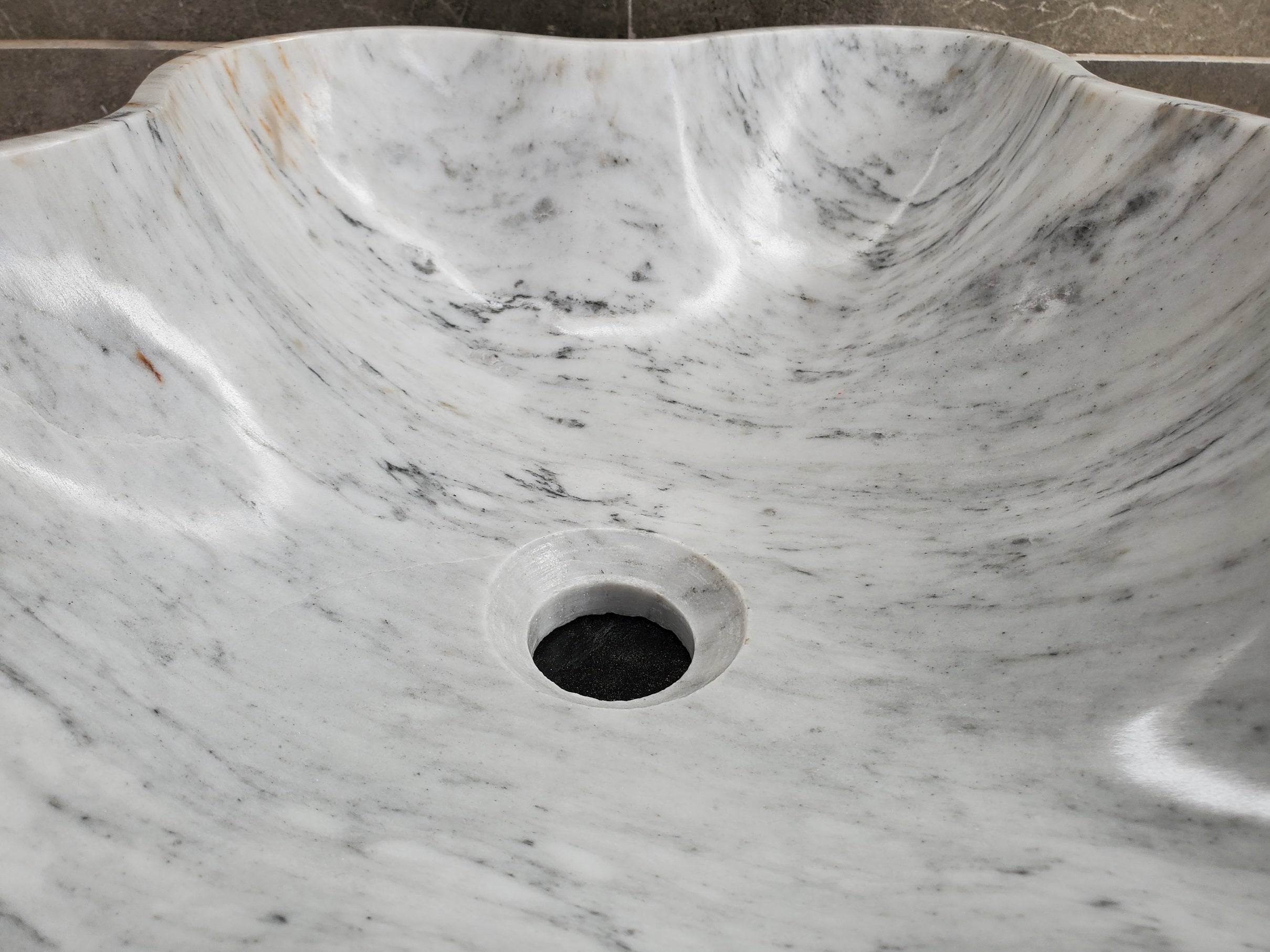 S33_32 Vego Marble Bathroom Vessel Sink - 17 x 15.5 inch