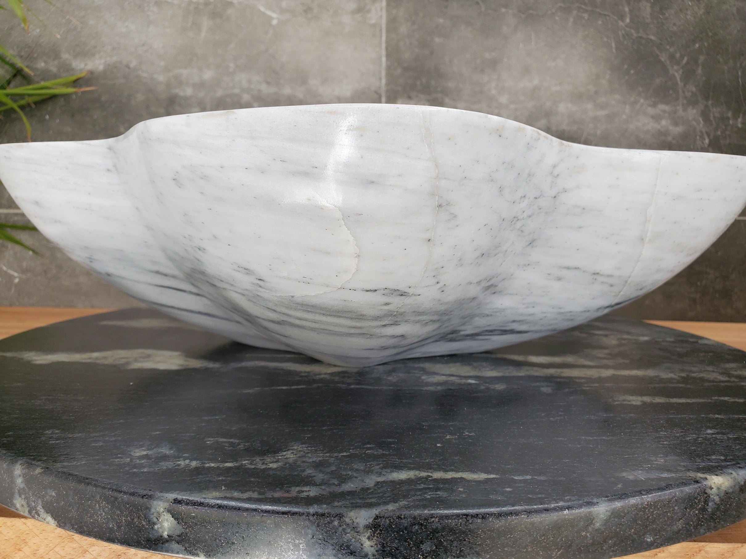 S33_30 White Marble Bathroom Vessel Sink
