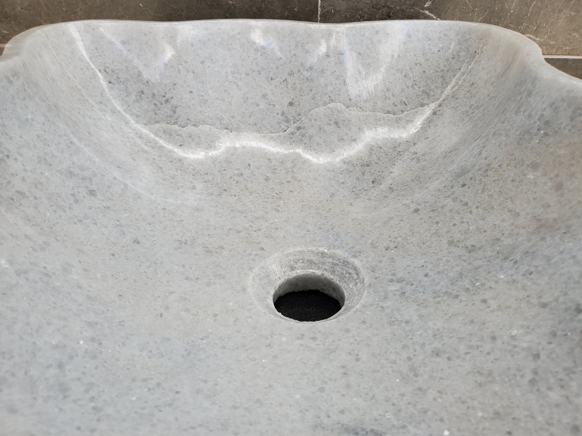 S33_27 White Marble Bathroom Vessel Sink