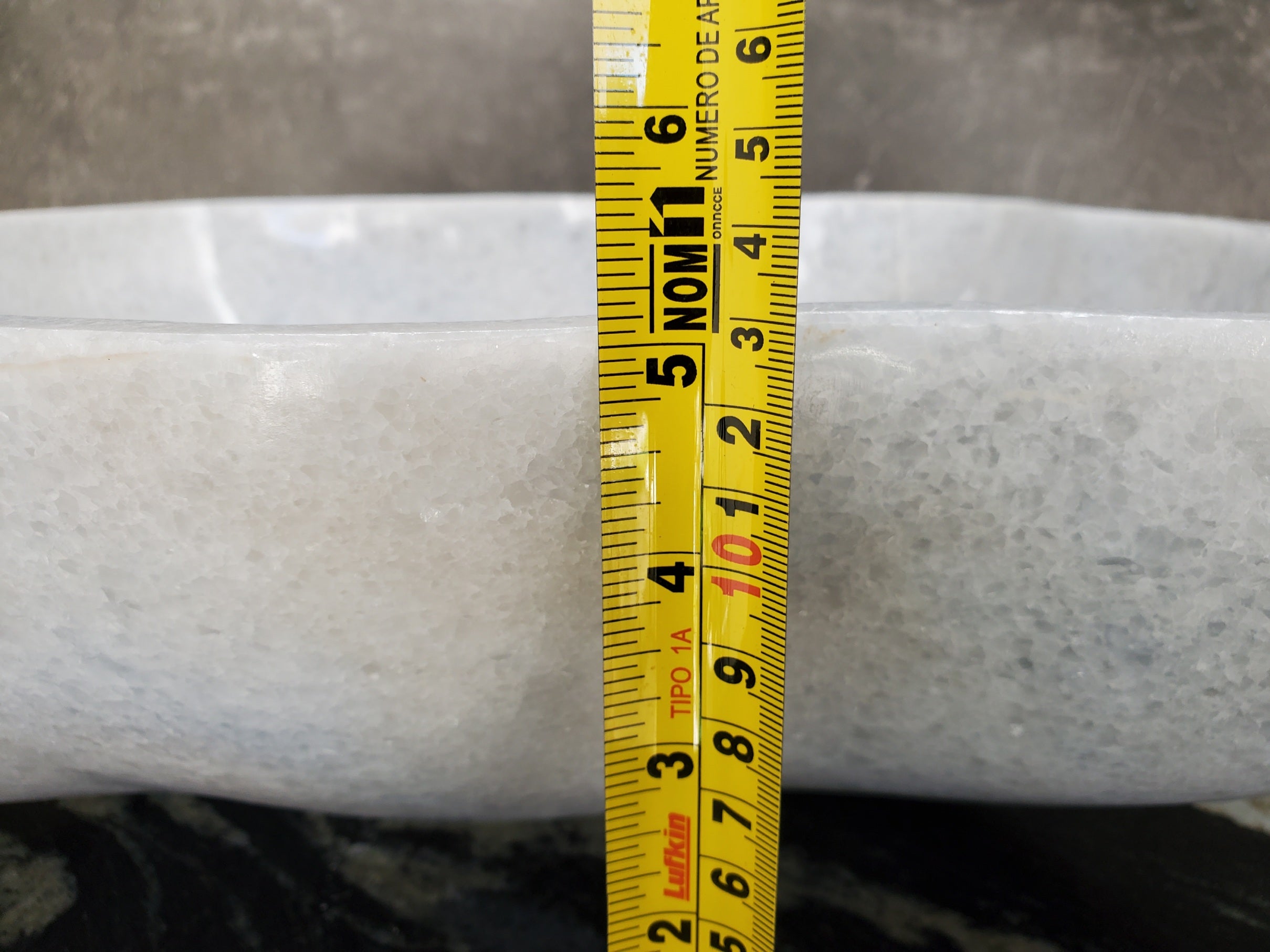 S33_27 White Marble Bathroom Vessel Sink