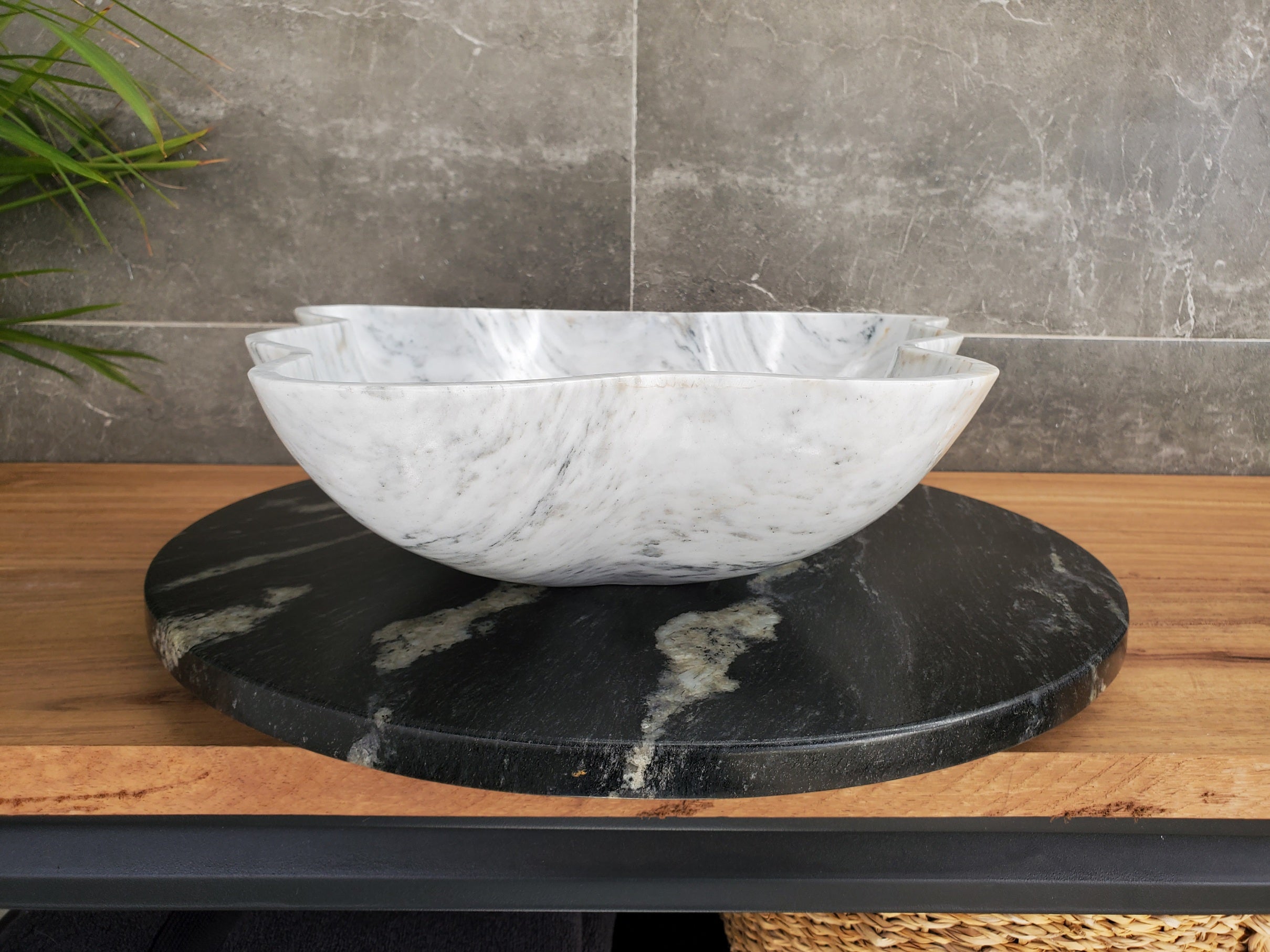 S33_32 Vego Marble Bathroom Vessel Sink - 17 x 15.5 inch