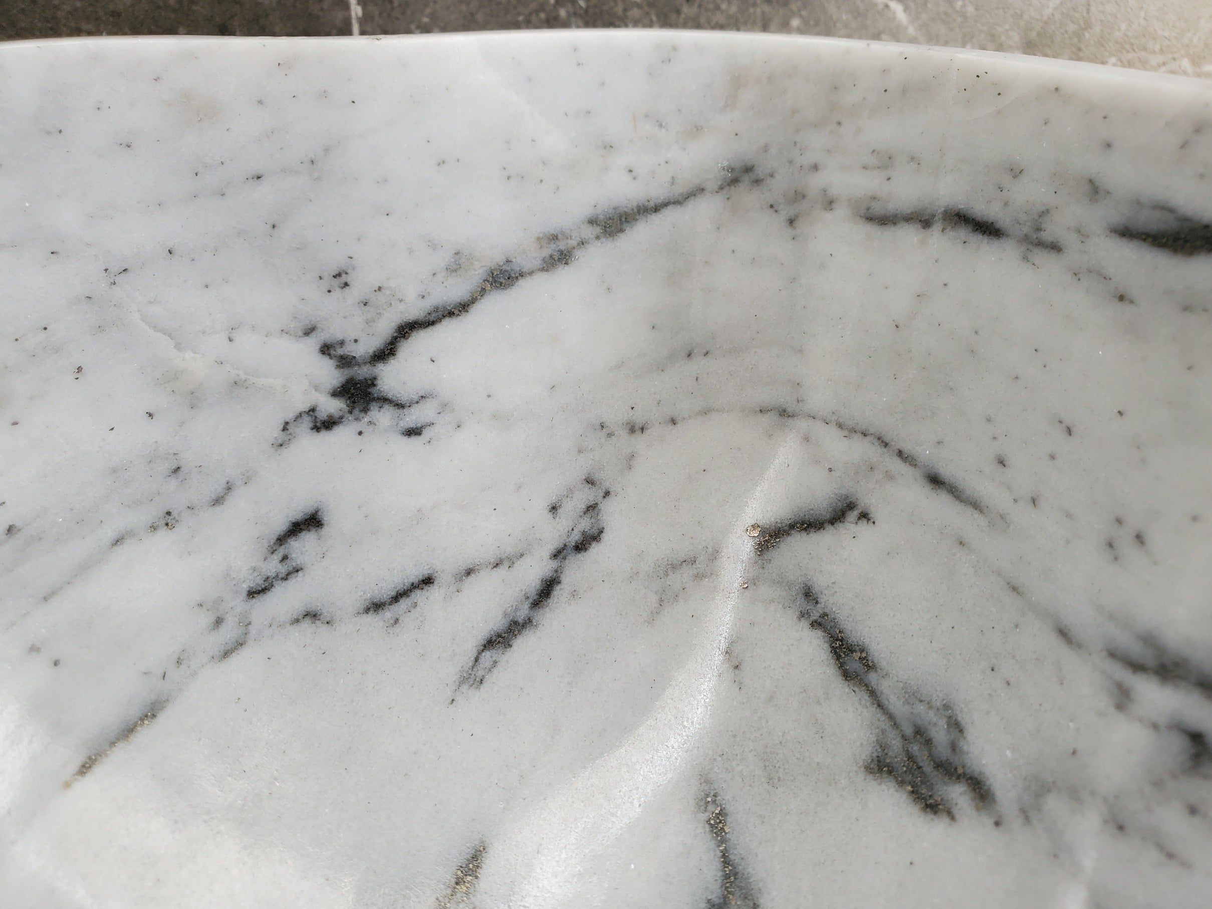 S33_30 White Marble Bathroom Vessel Sink