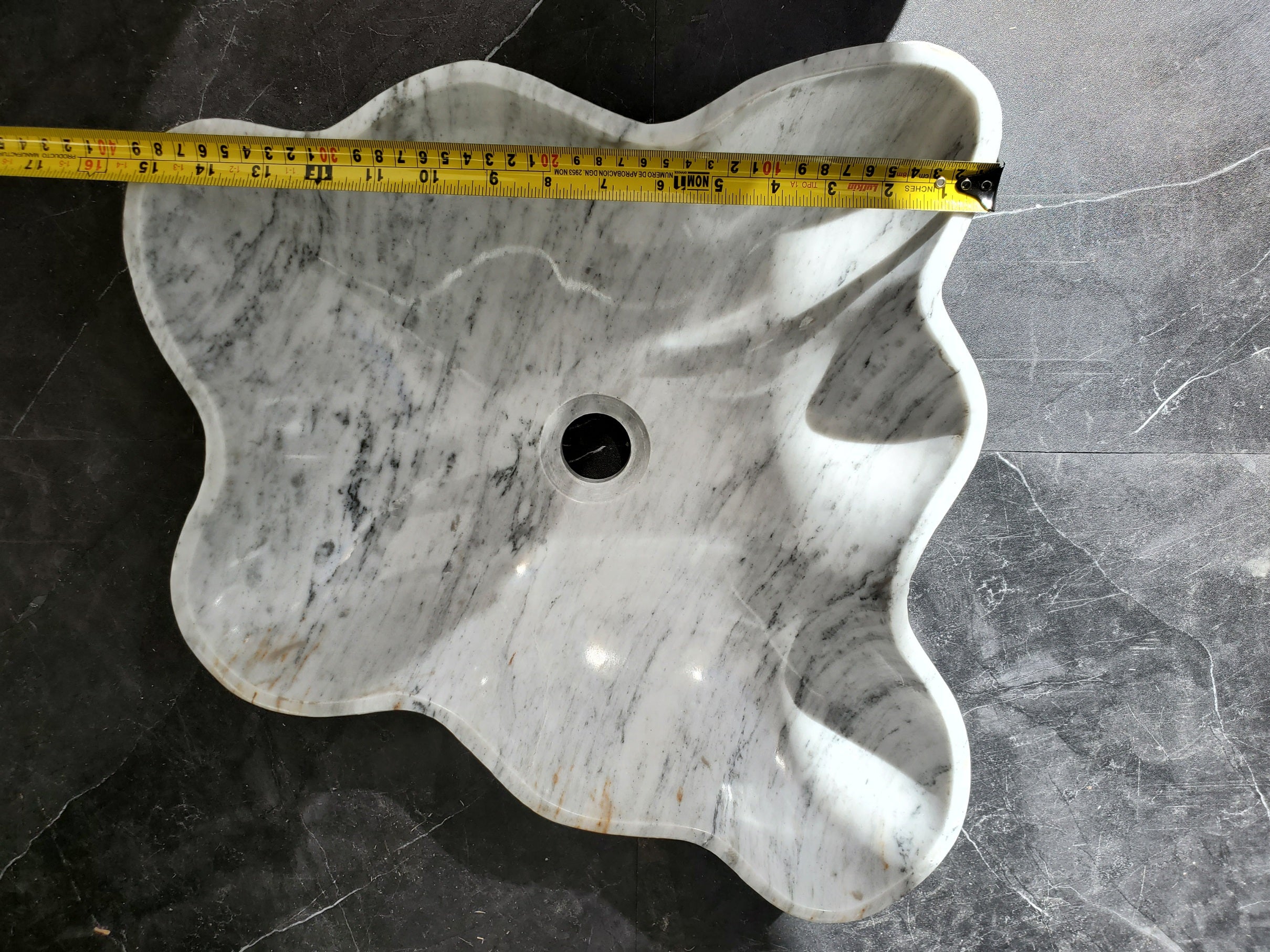 S33_32 Vego Marble Bathroom Vessel Sink - 17 x 15.5 inch