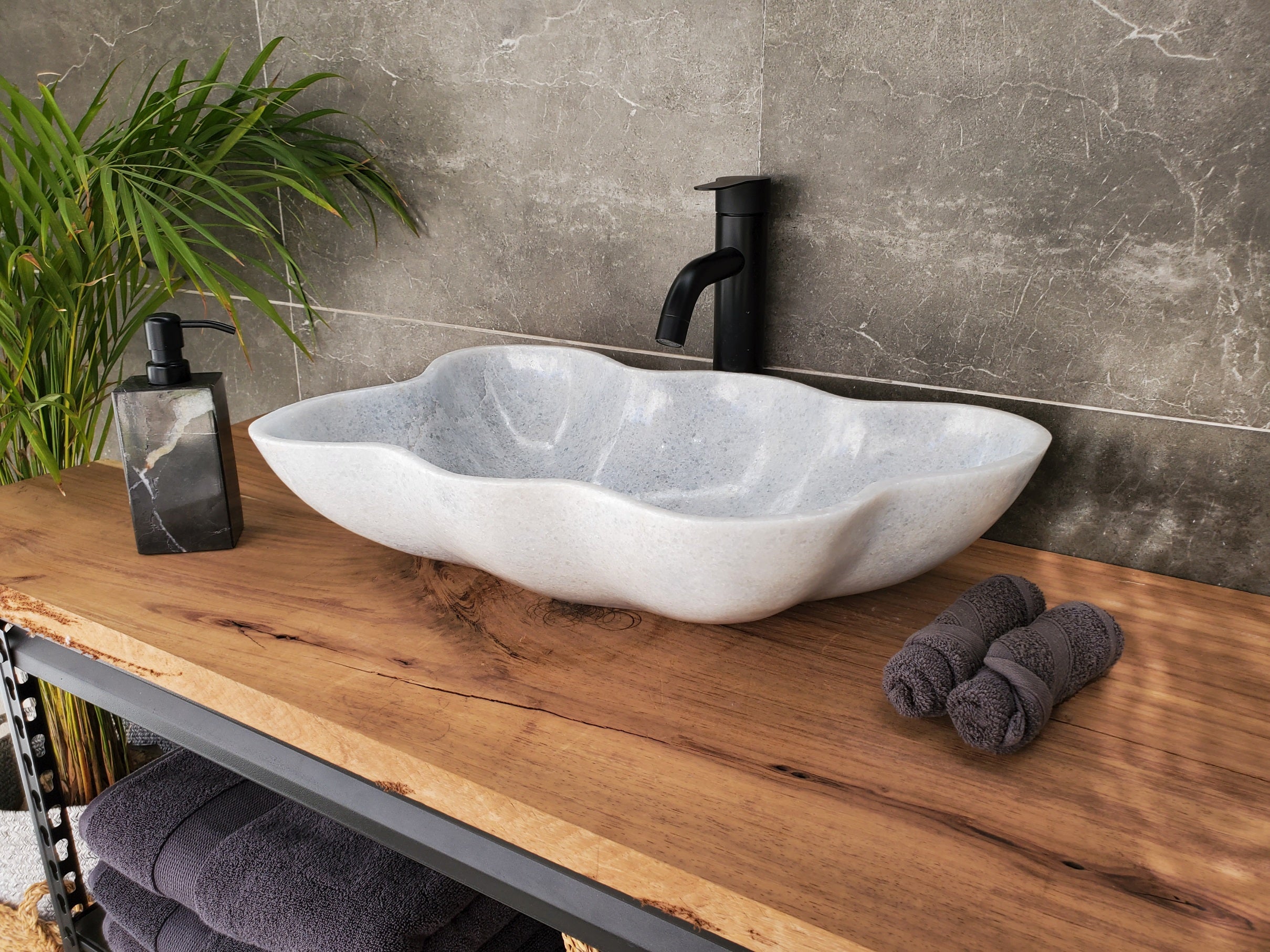 SET3305 Marble Stone Master Bath Set of 2 (Two) Vessel Sinks
