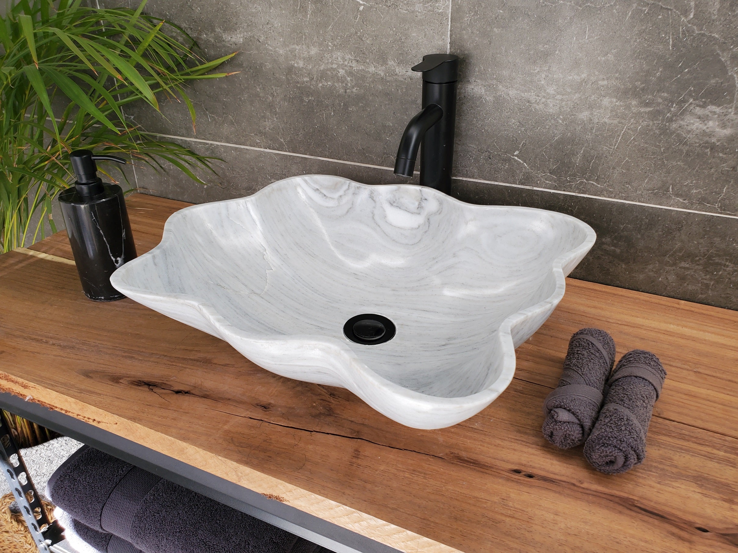 S33_31 Vego Marble Bathroom Vessel Sink - 18 x 16 inch