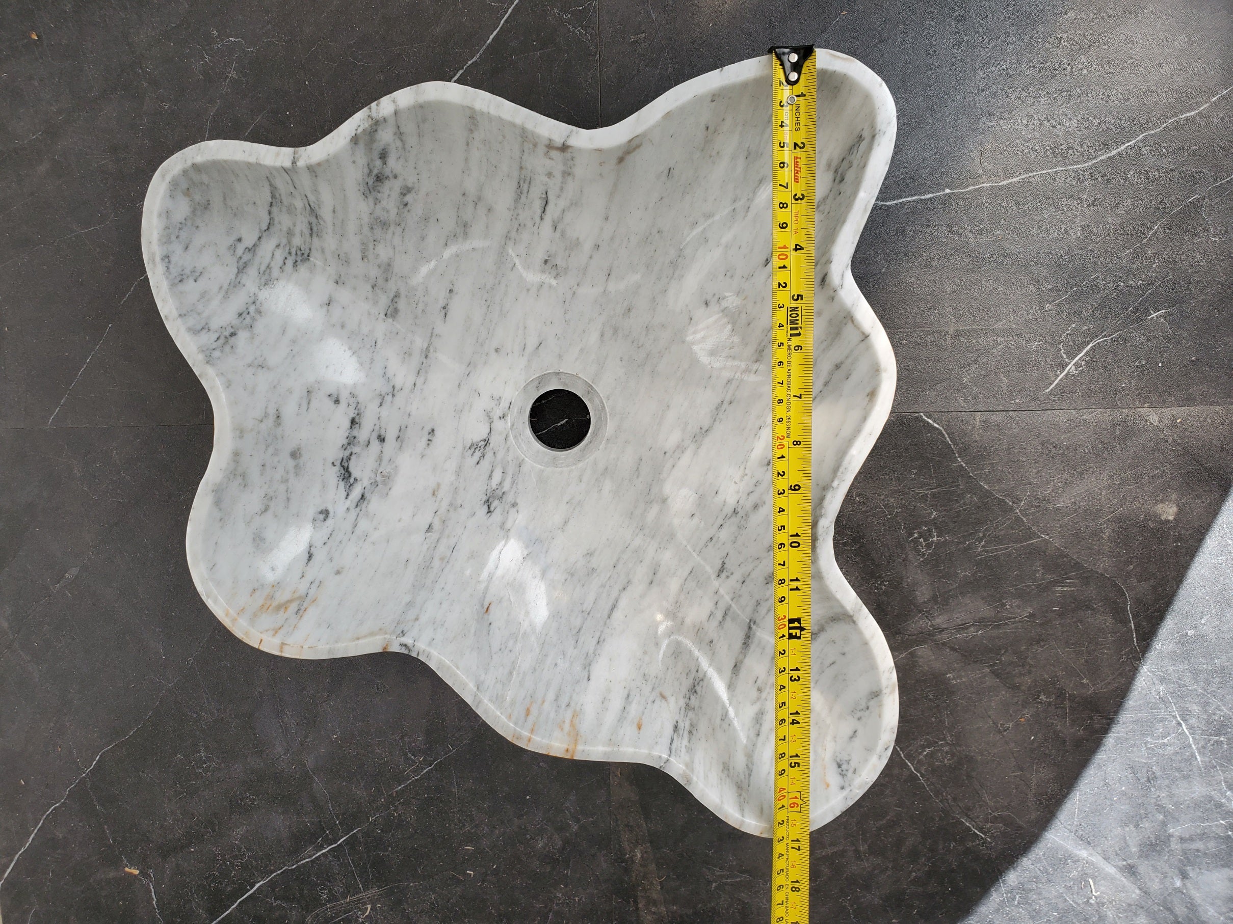 S33_32 Vego Marble Bathroom Vessel Sink - 17 x 15.5 inch