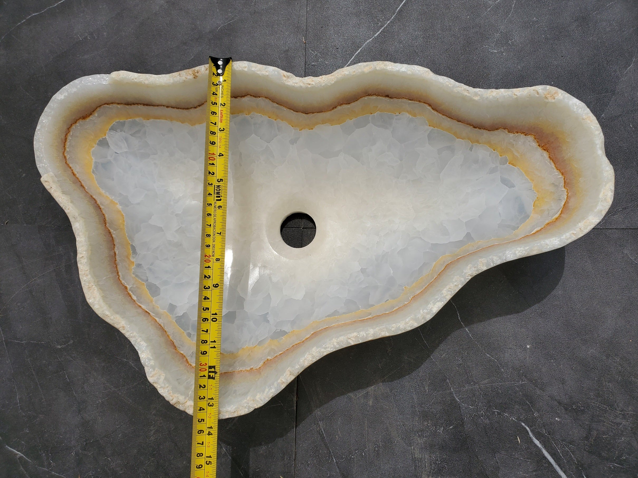 S31_39 Onyx Stone Vessel Bathroom Sink - 22 x 13.5 inch