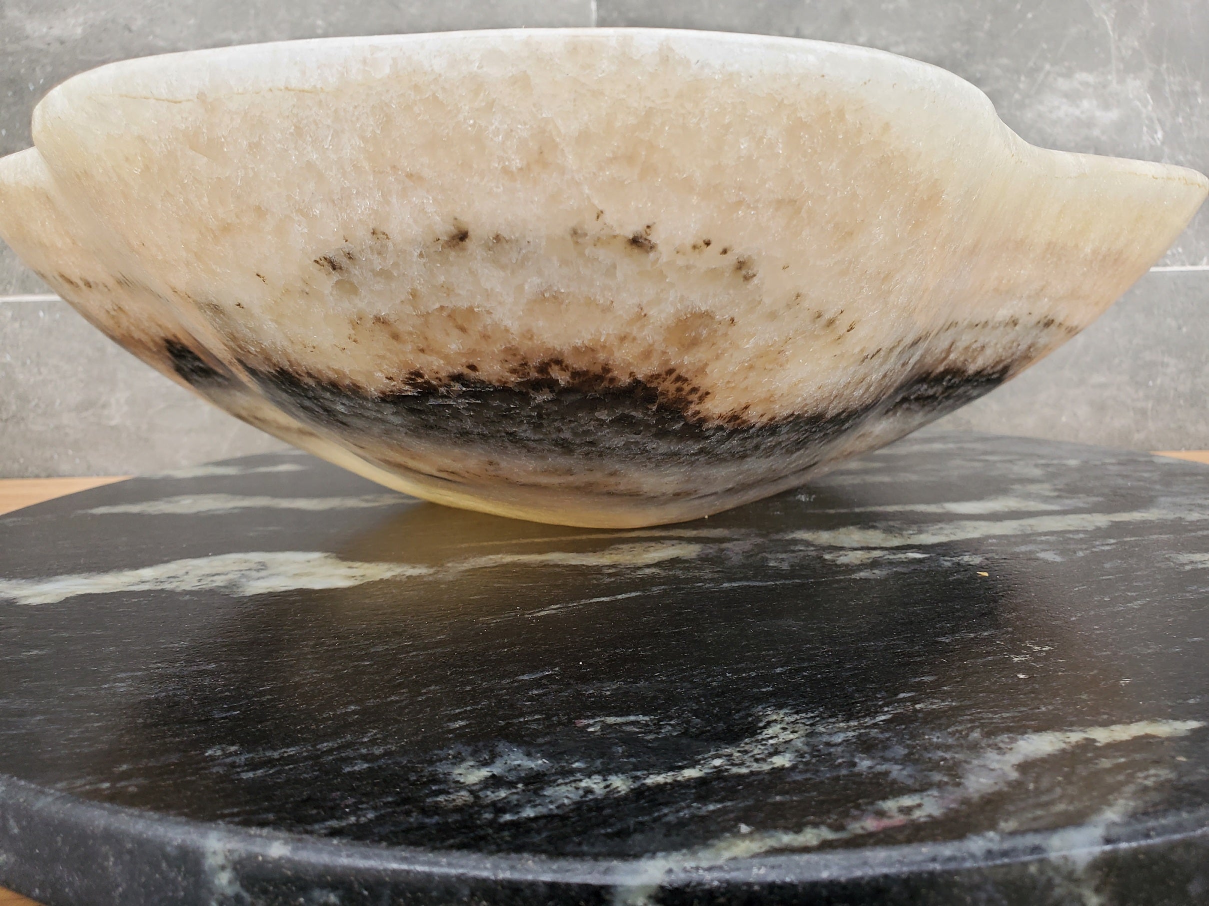 S32_12 Onyx Stone Vessel Bathroom Sink - 16.5 x 13.5 inch