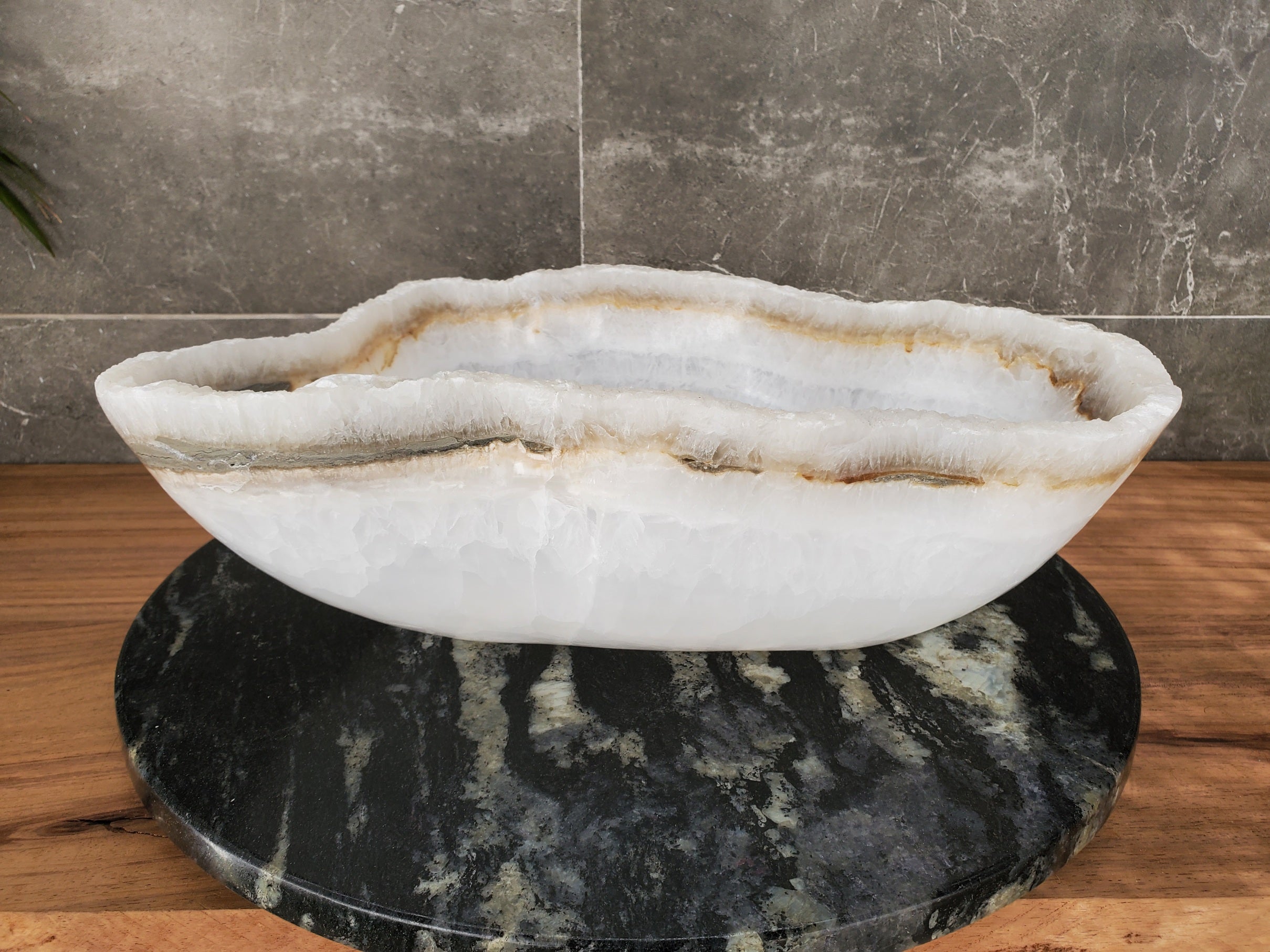 S33_49 White Onyx Bathroom Vessel Sink
