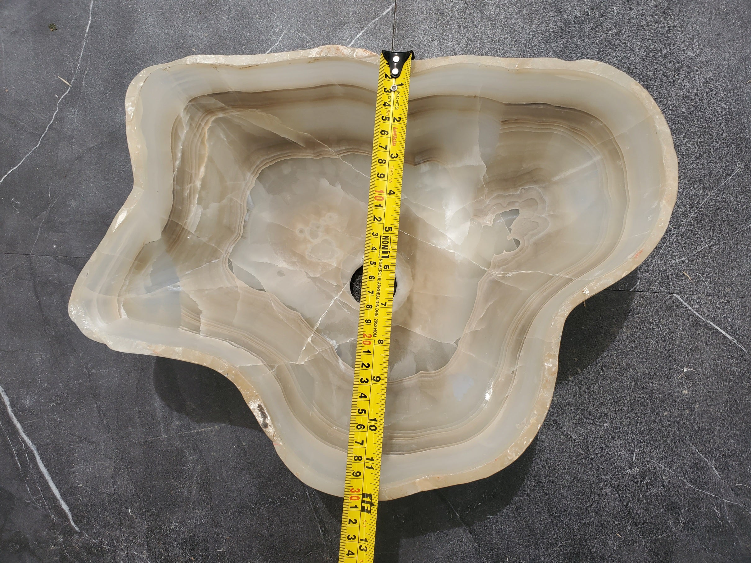 S32_16 Onyx Stone Vessel Bathroom Sink - 15.5 x 12 inch