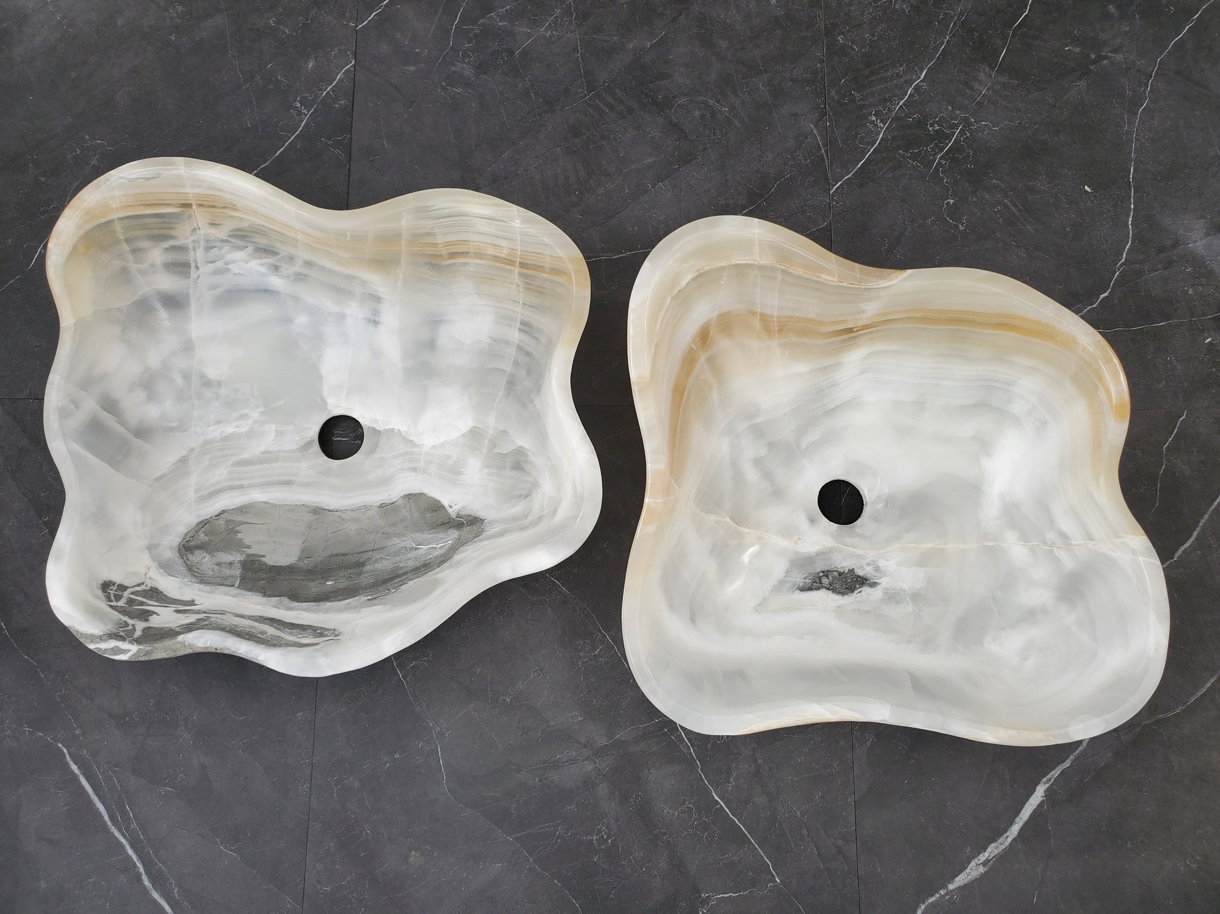 SET3301 Onyx Stone Master Bath Set of 2 (Two) Vessel Sinks
