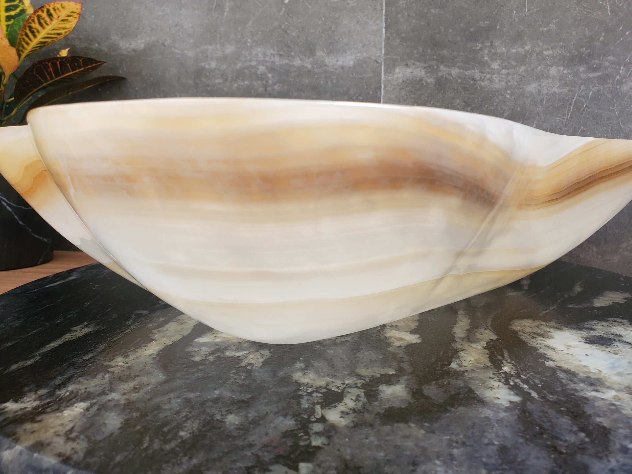 S32_14 Onyx Stone Vessel Bathroom Sink - 17.5 x 13 inch