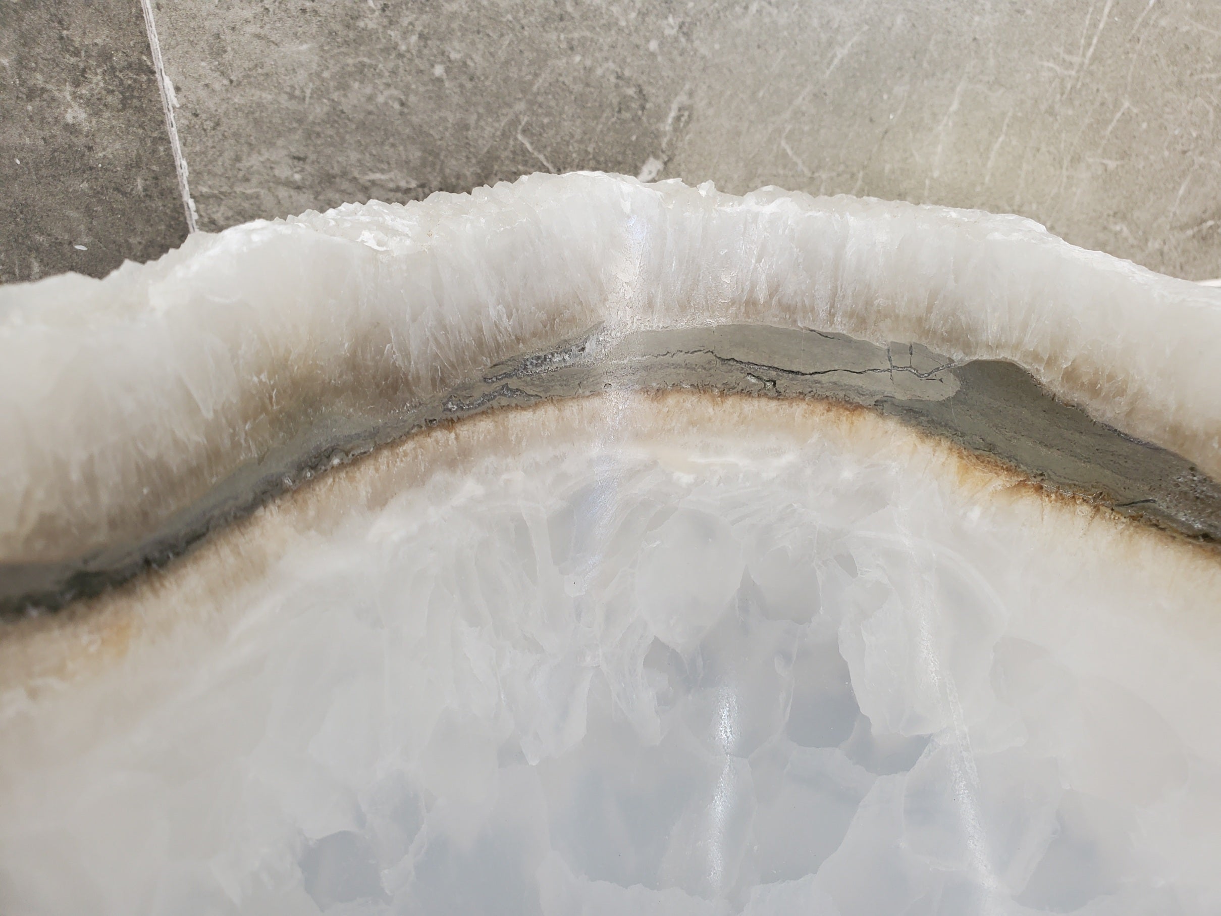 S33_49 White Onyx Bathroom Vessel Sink