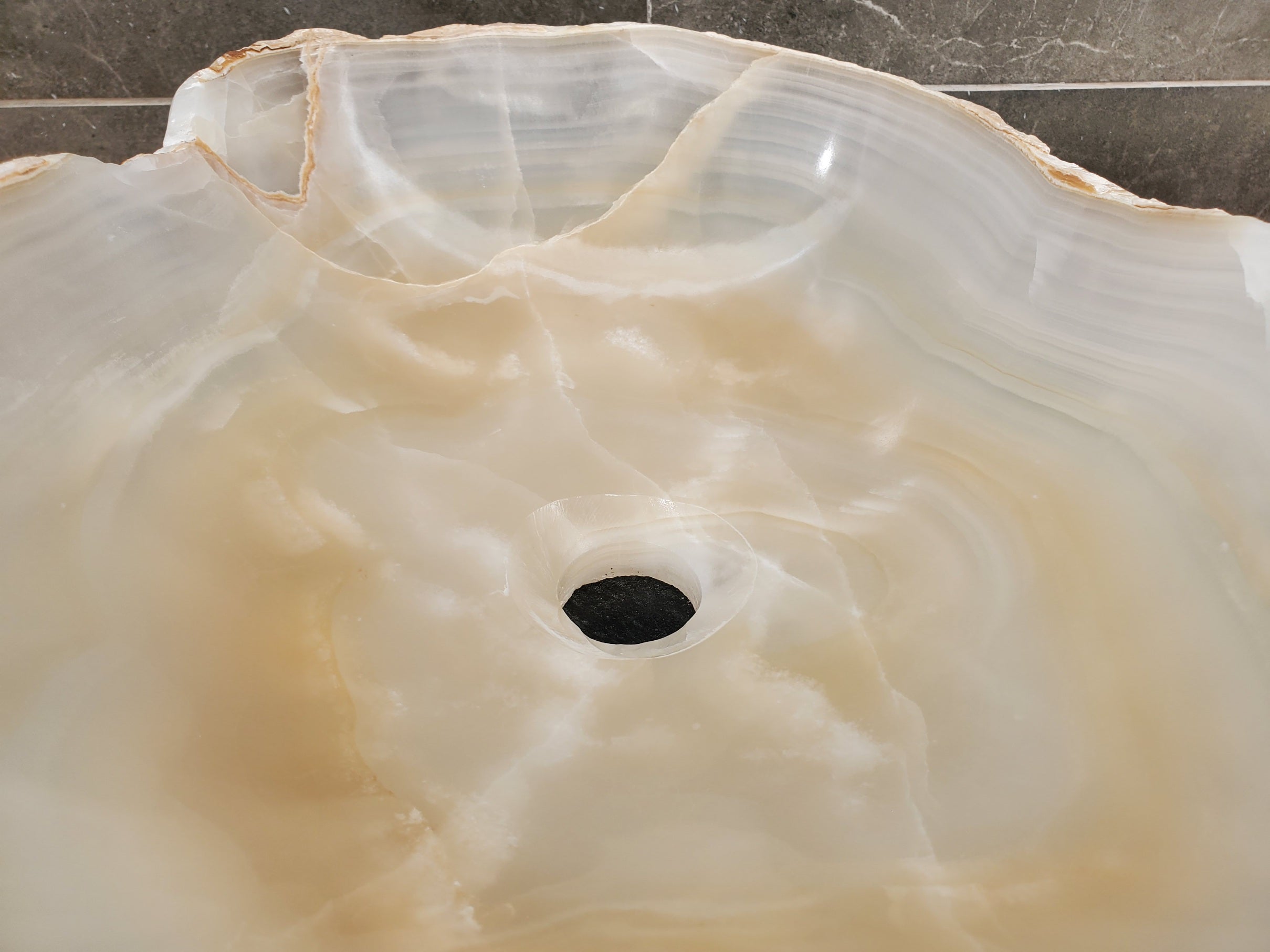 S32_21 Onyx Stone Vessel Bathroom Sink - 16 x 13 inch