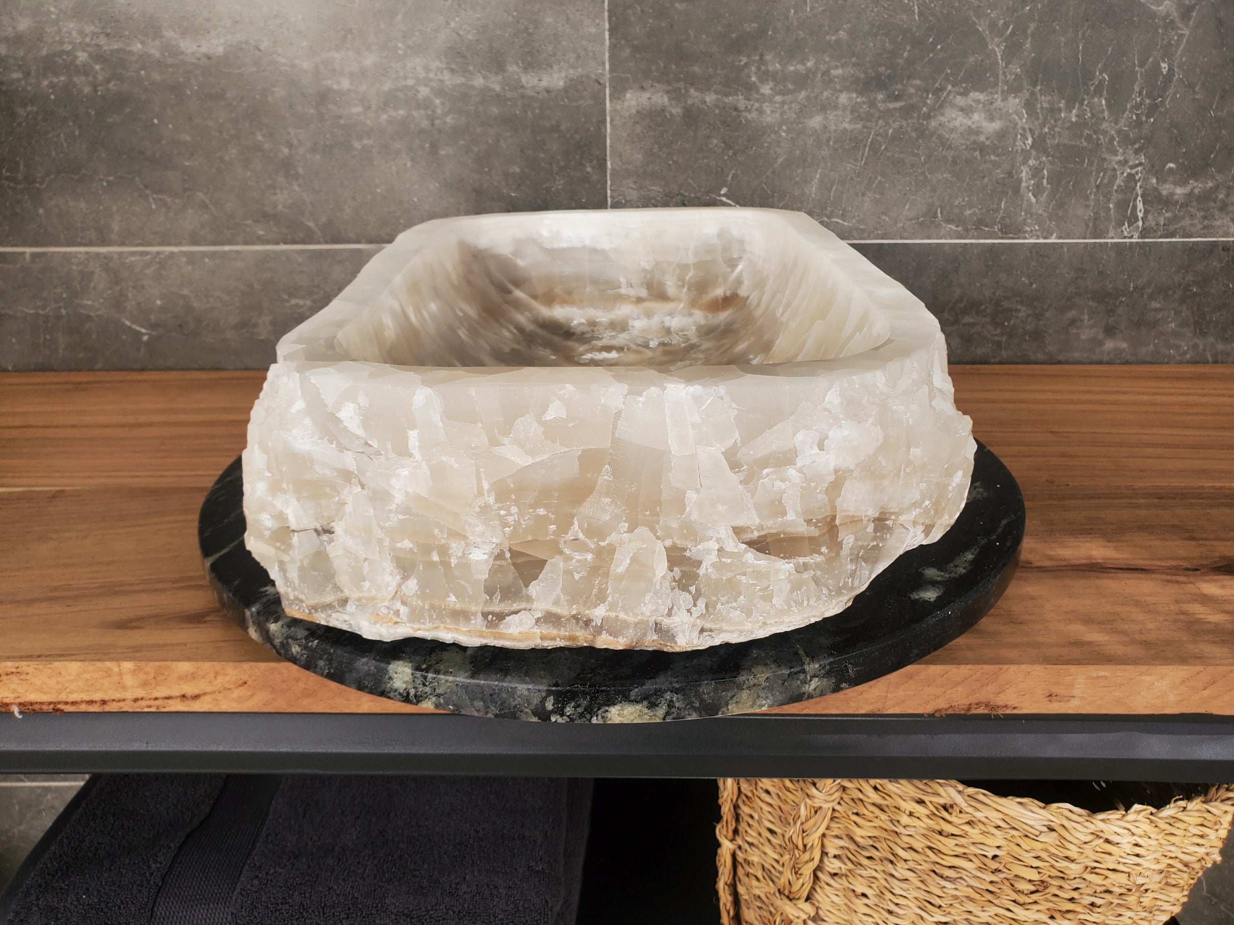 S33_14 Onyx Stone Vessel Sink - 19 x 12.5 inch