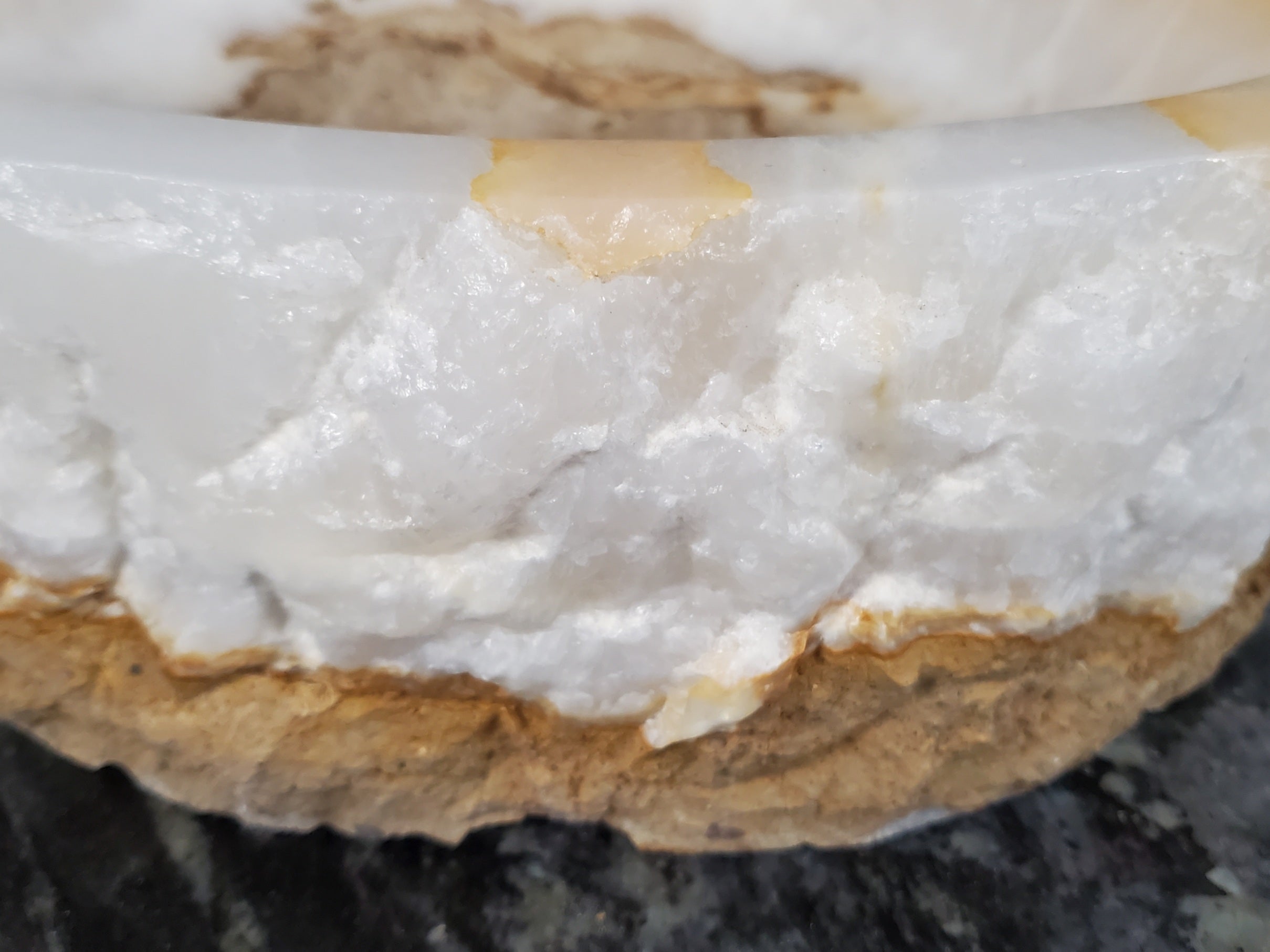 White Onyx Marble Vessel Sink – Round Natural Stone Countertop Sink, Polished Vanity Basin, Luxury Spa Bathroom Decor 16 Inch S40_06 Bathroom Sinks Featured Onyx Sinks Sinks