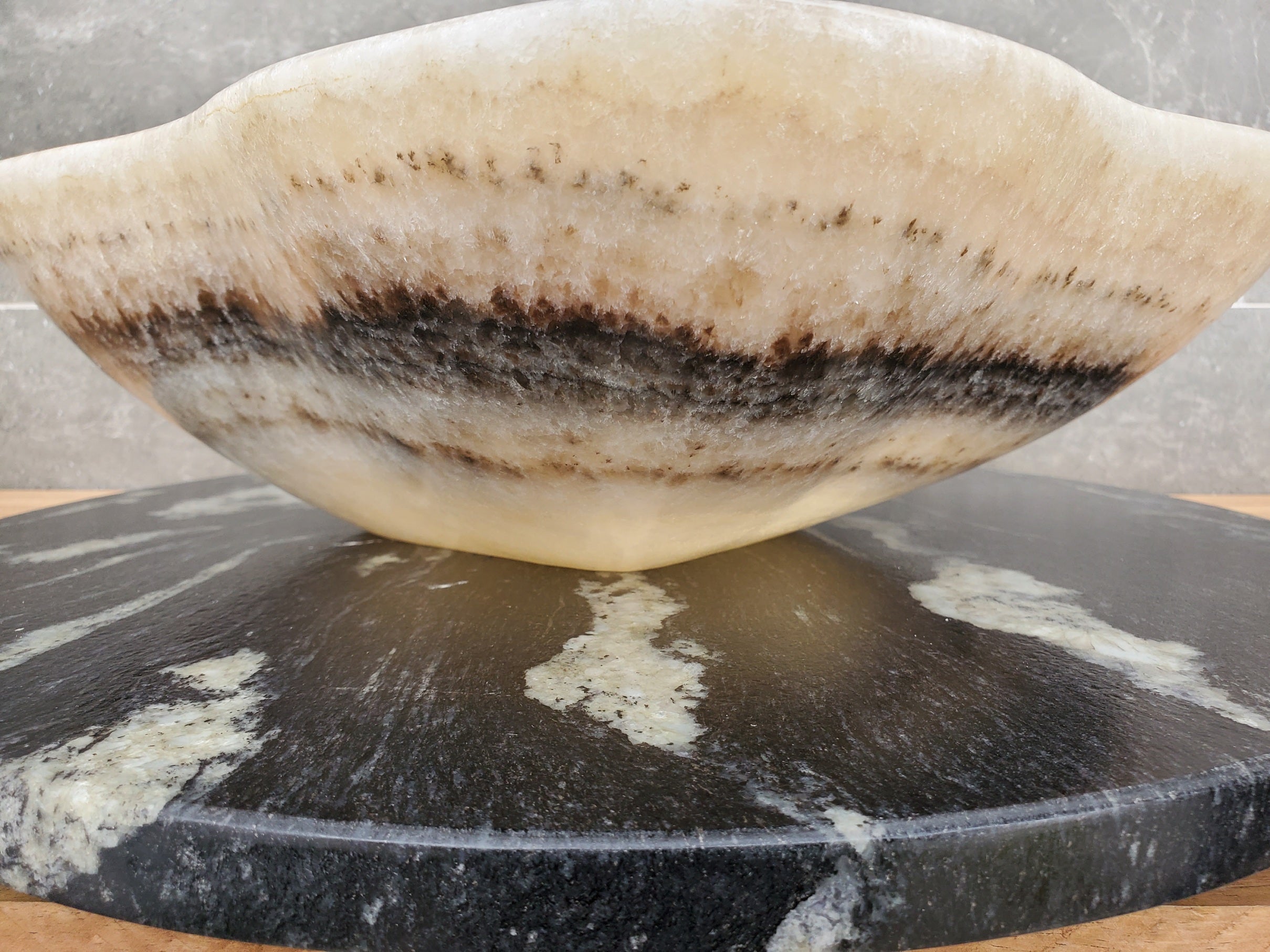 S32_12 Onyx Stone Vessel Bathroom Sink - 16.5 x 13.5 inch