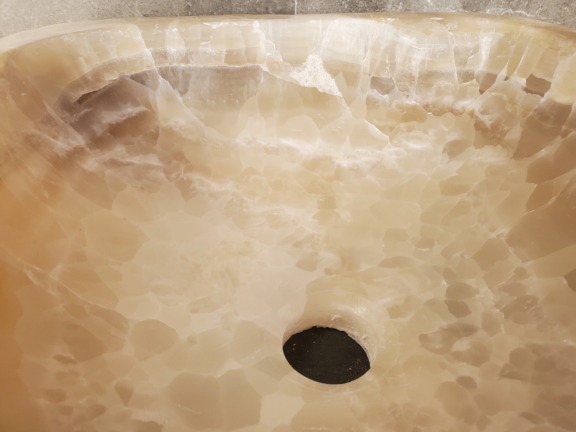 S33_15 Onyx Stone Vessel Sink - 17 x 14 inch