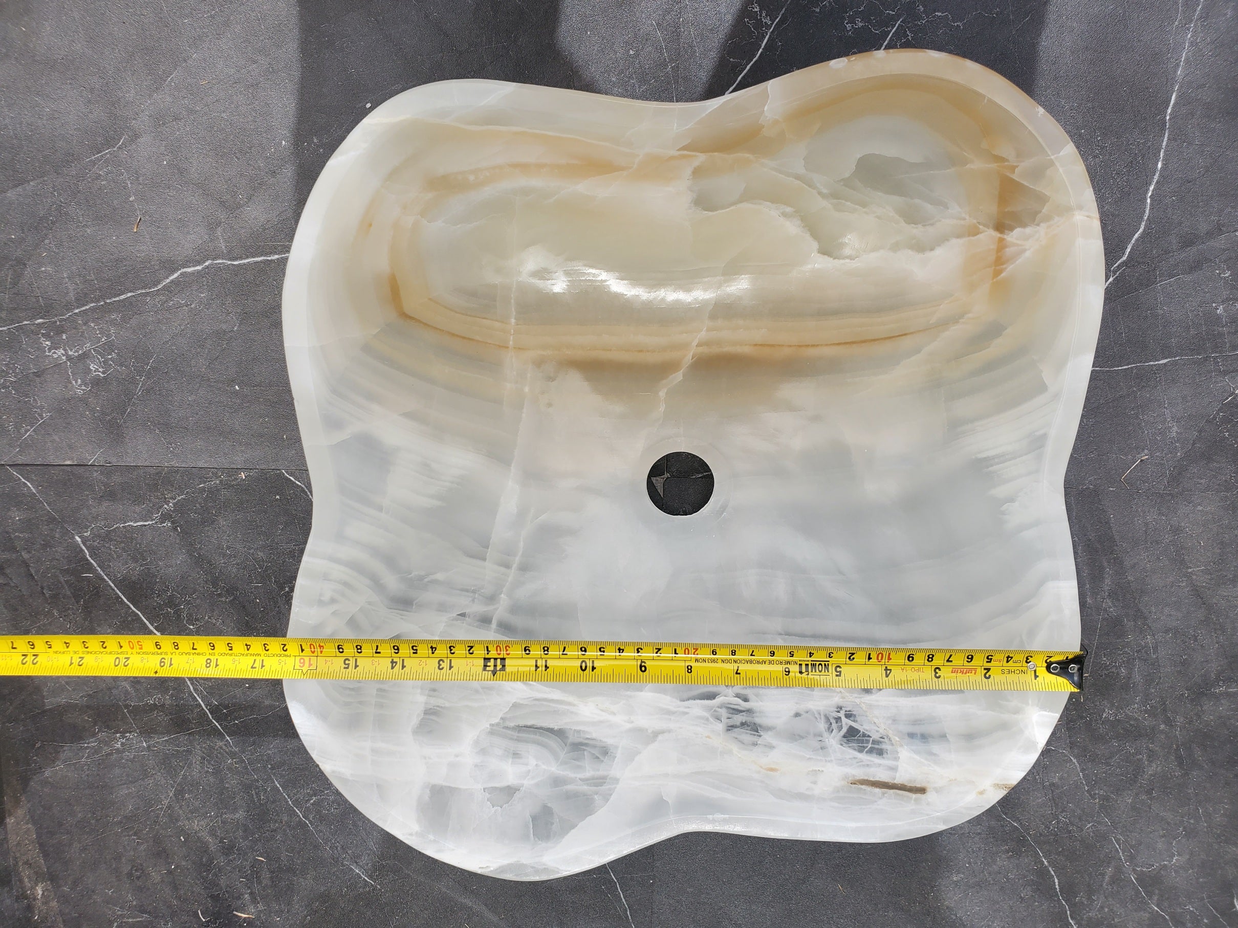 S33_24 White Onyx Bathroom Vessel Sink