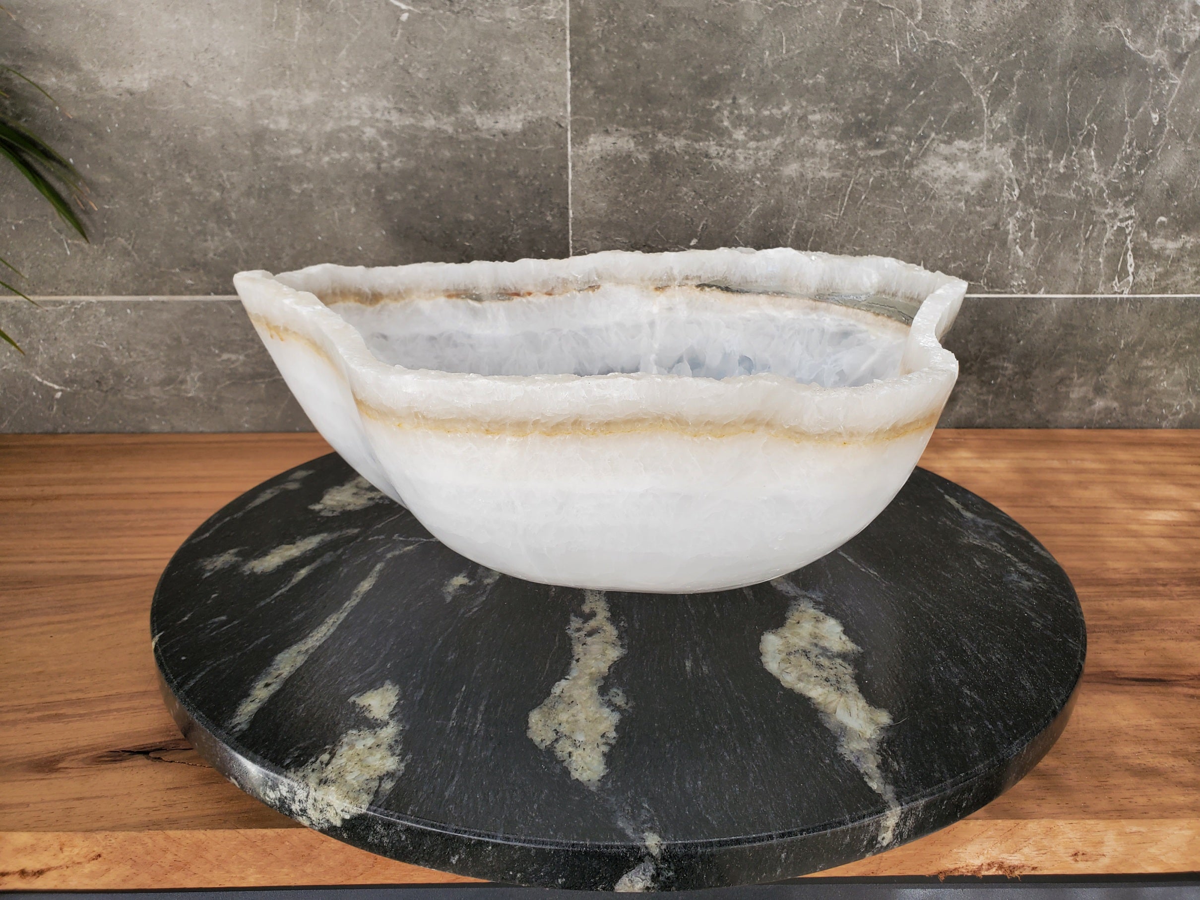 S33_49 White Onyx Bathroom Vessel Sink