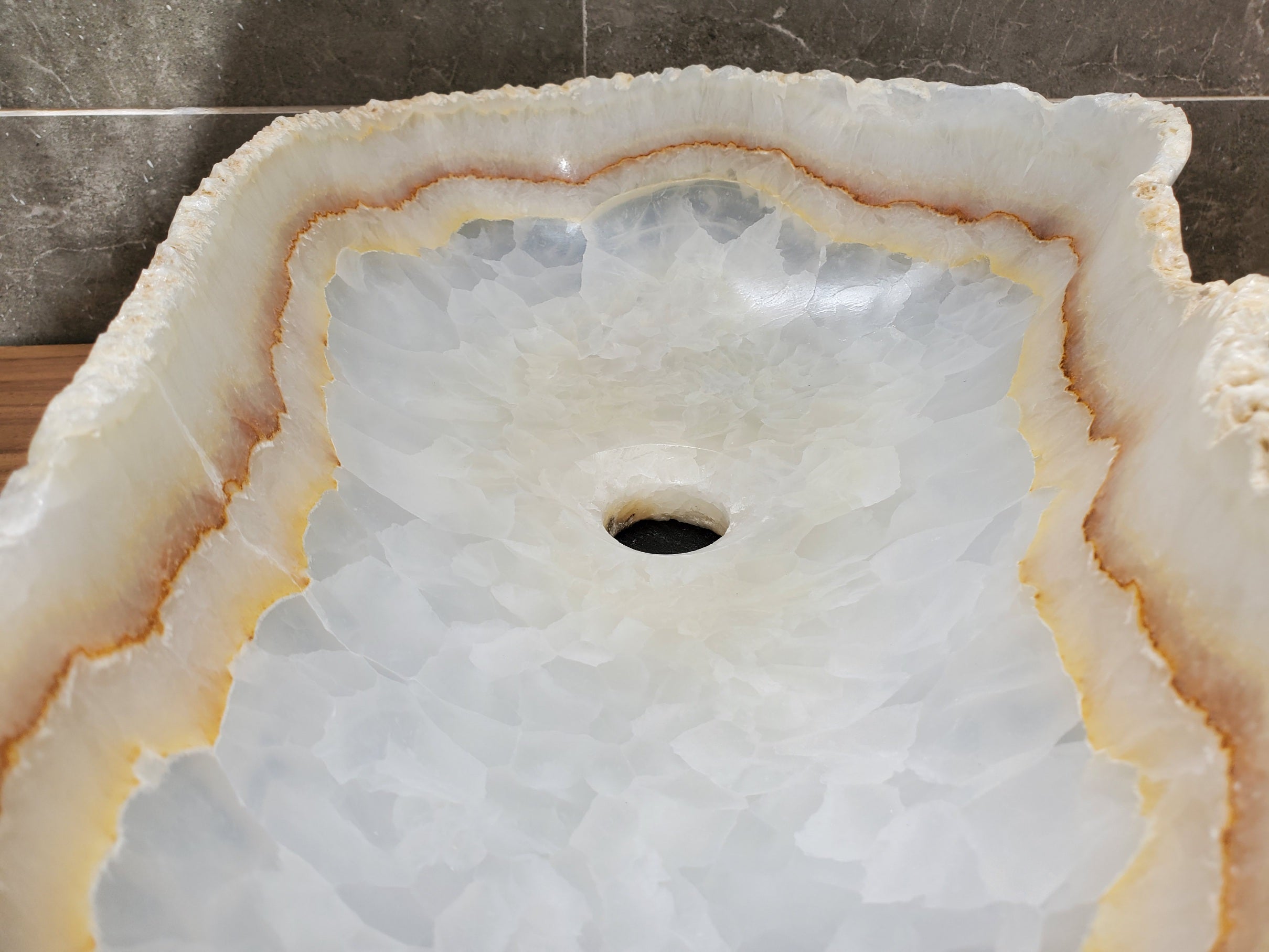 S31_38 Onyx Stone Vessel Bathroom Sink - 19 x 13 inch