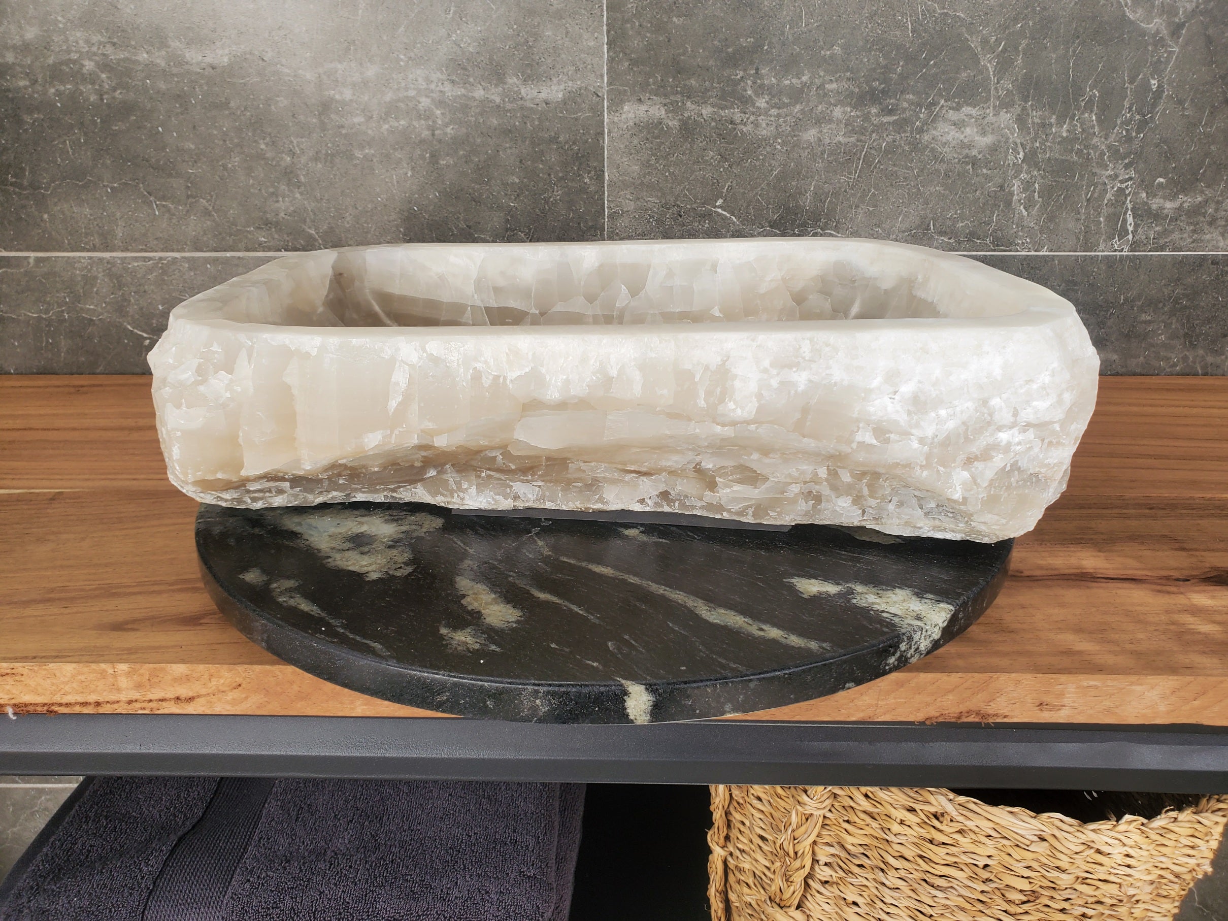 S33_14 Onyx Stone Vessel Sink - 19 x 12.5 inch