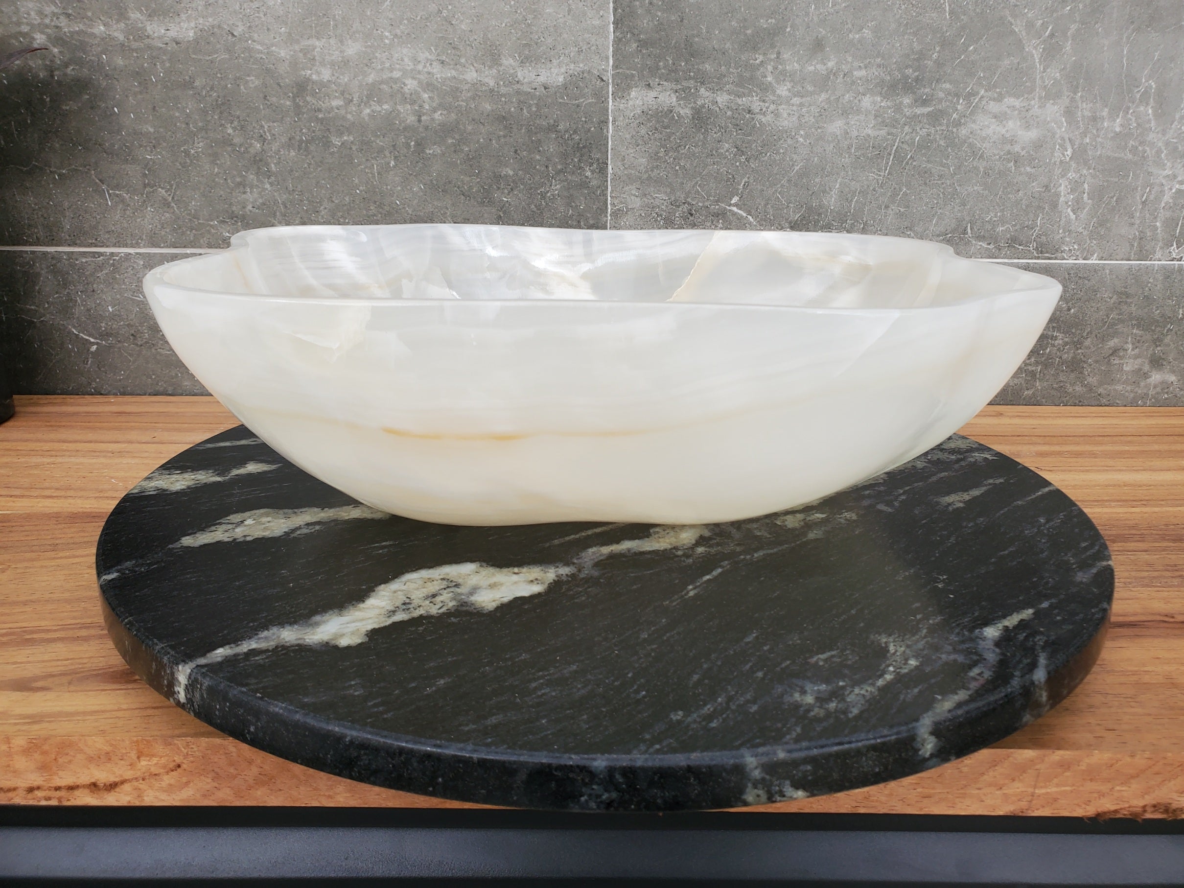 S32_08 Onyx Stone Vessel Bathroom Sink