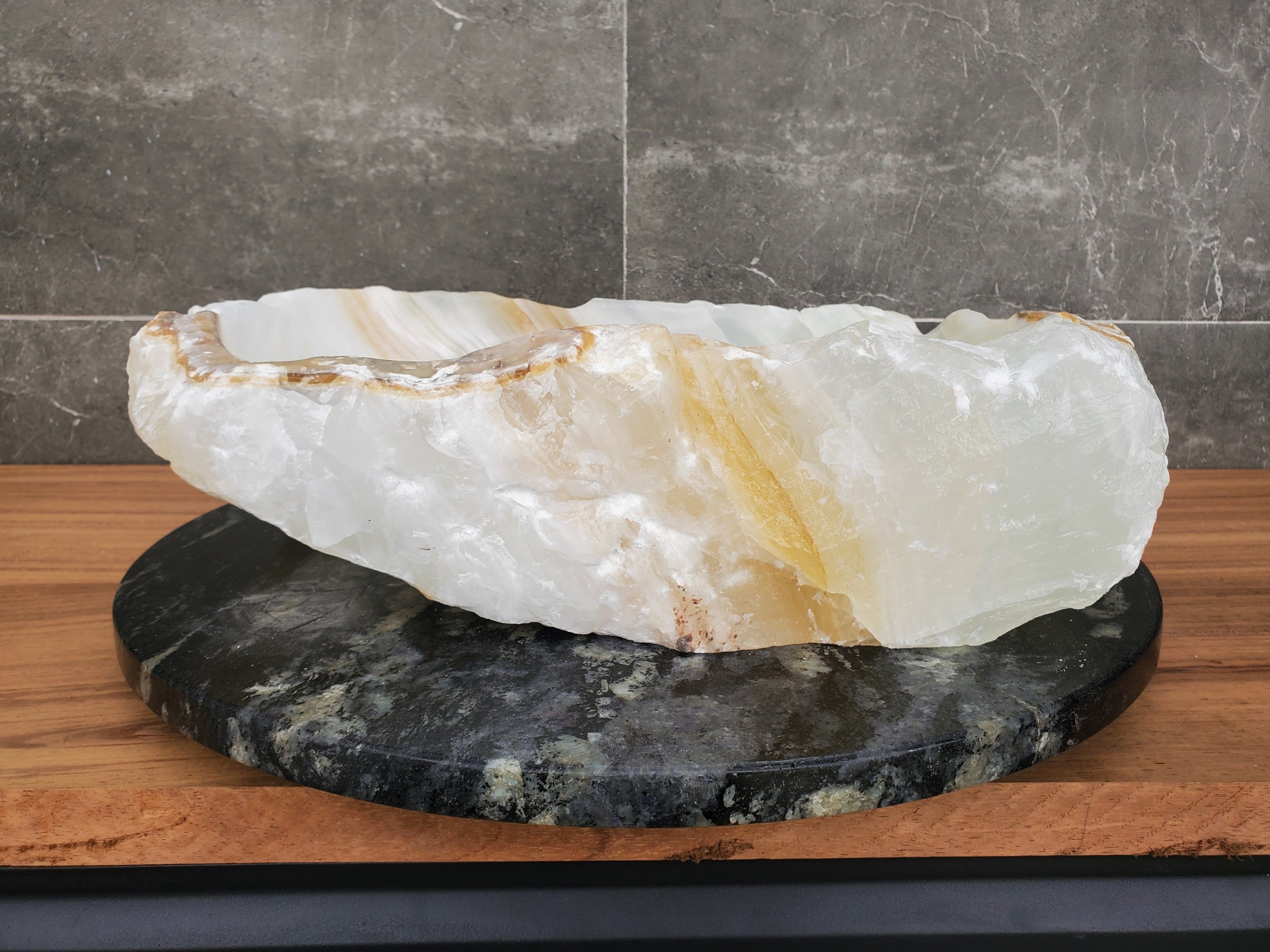 S31_49 Onyx Stone Vessel Bathroom Sink