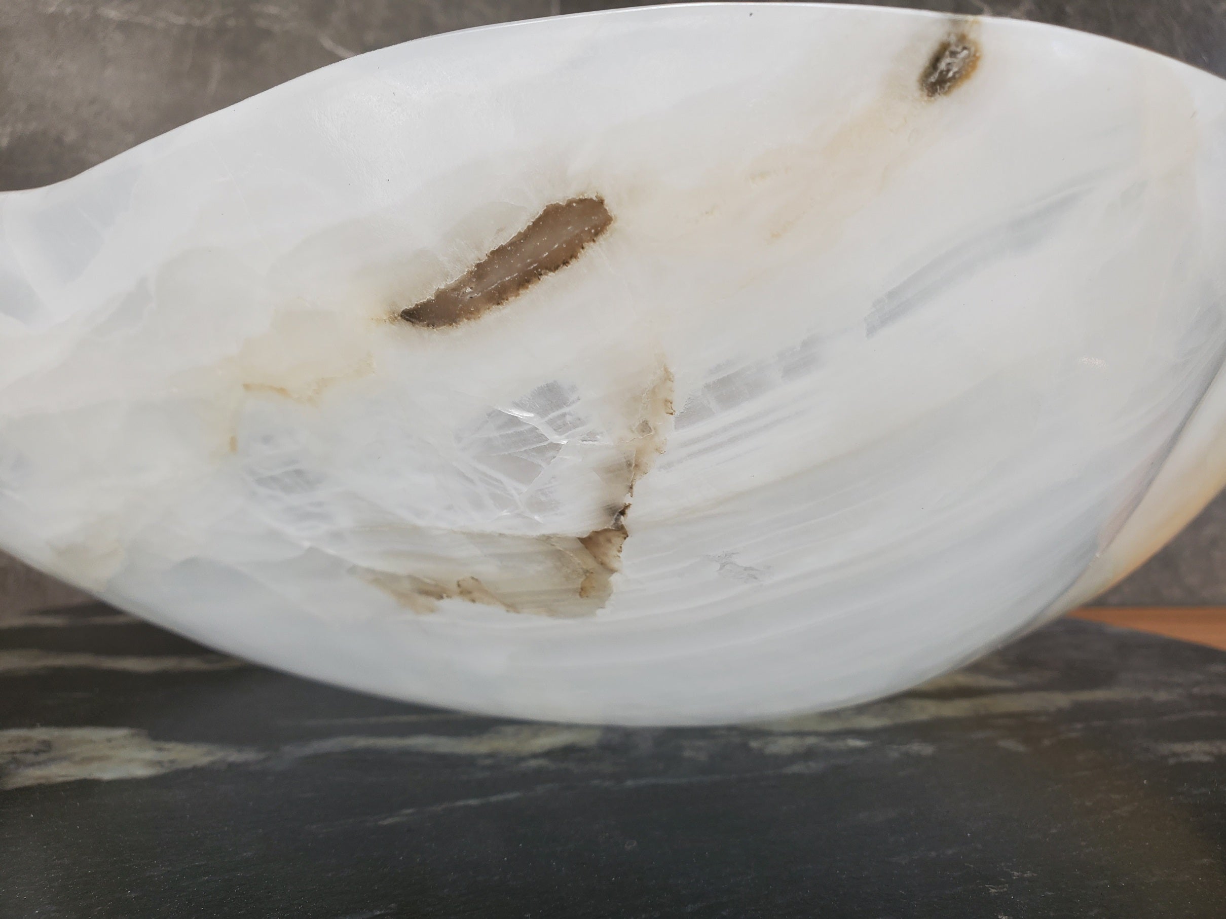 S33_24 White Onyx Bathroom Vessel Sink - 16.5 x 16.5 inch