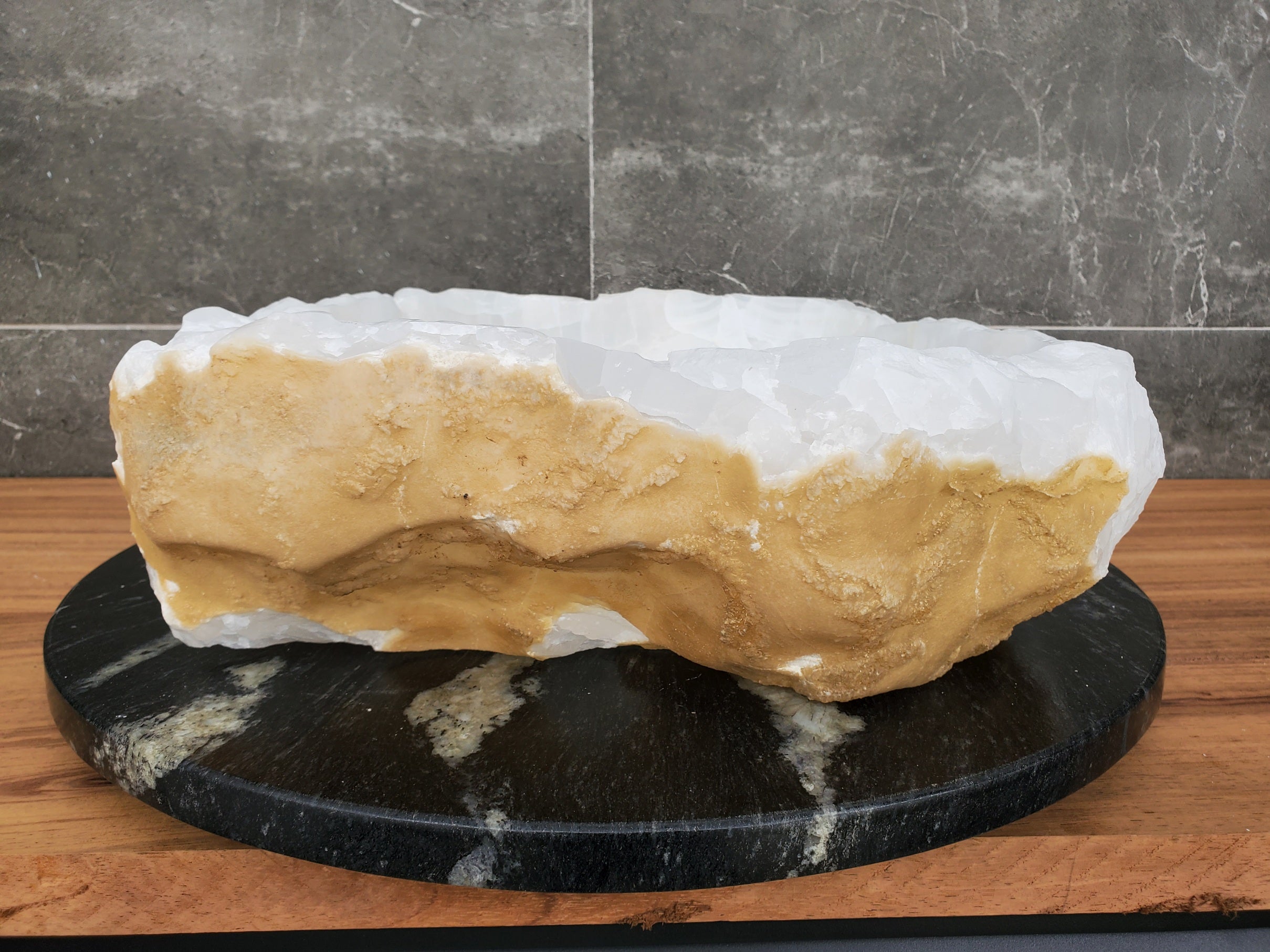 S31_47 Onyx Stone Vessel Bathroom Sink - 16 x 14 inch