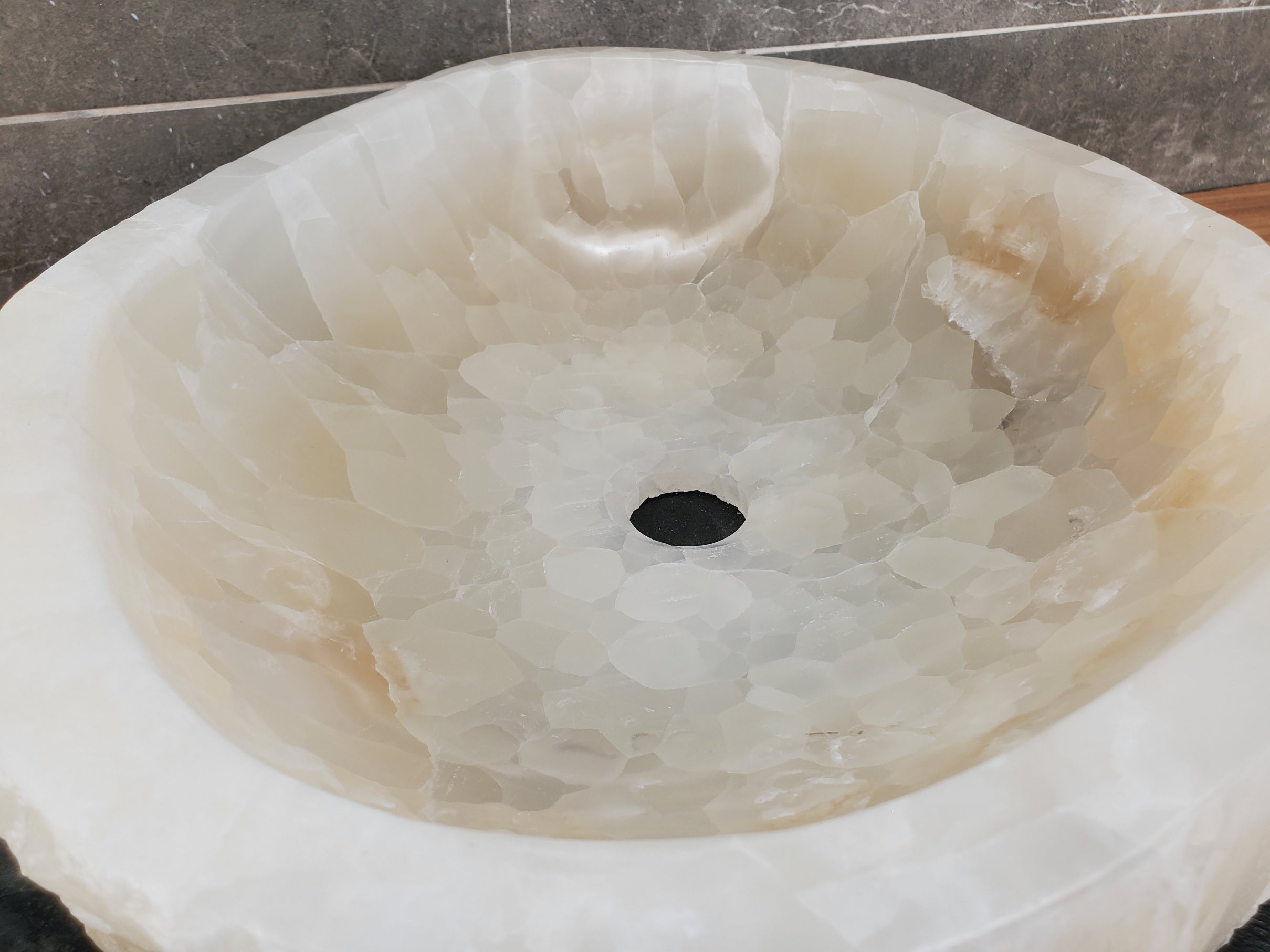 S33_20 Onyx Stone Vessel Sink - 16 x 13 inch