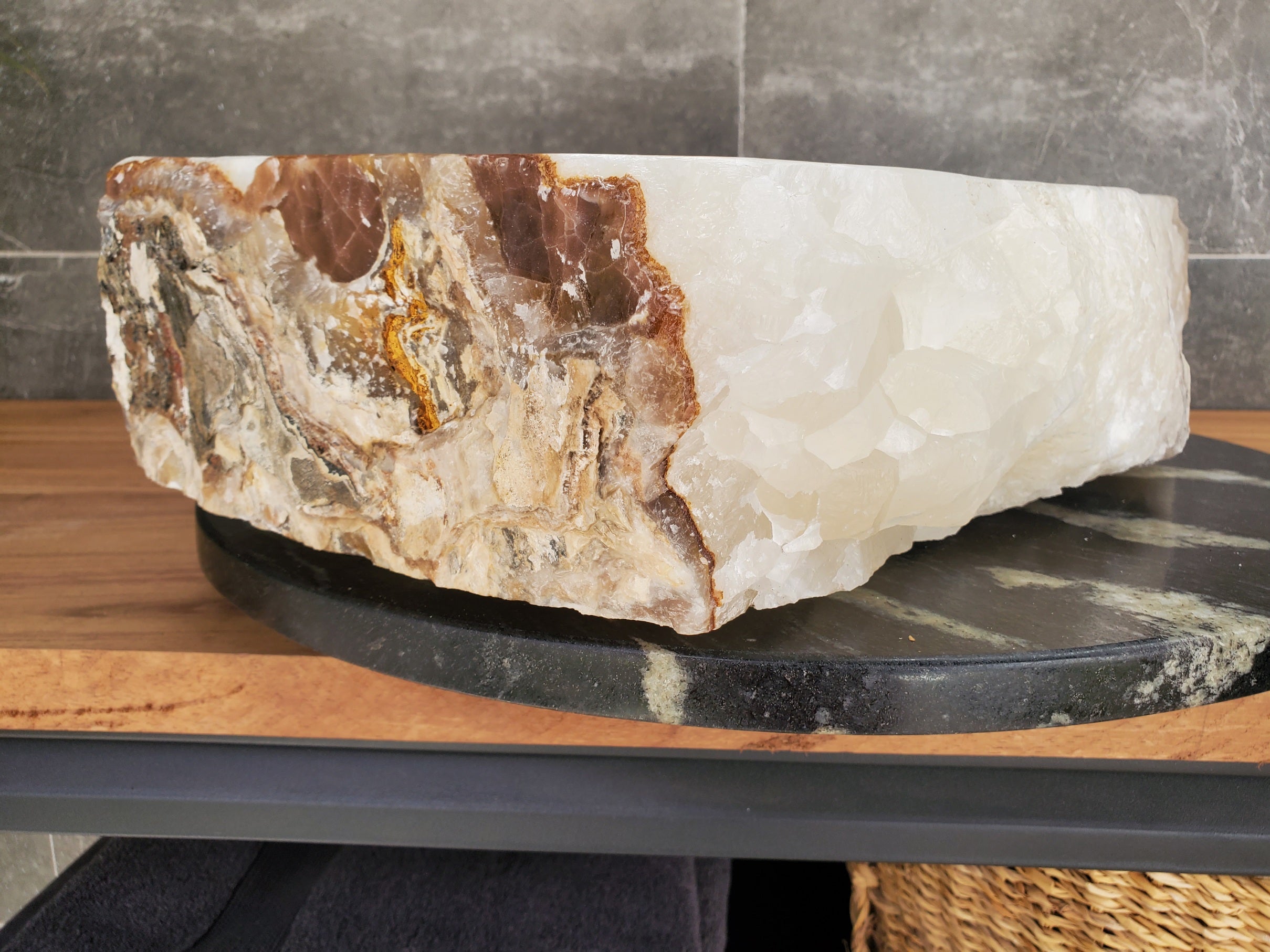 S33_09 Onyx Stone Vessel Sink - 19.5 x 13 inch