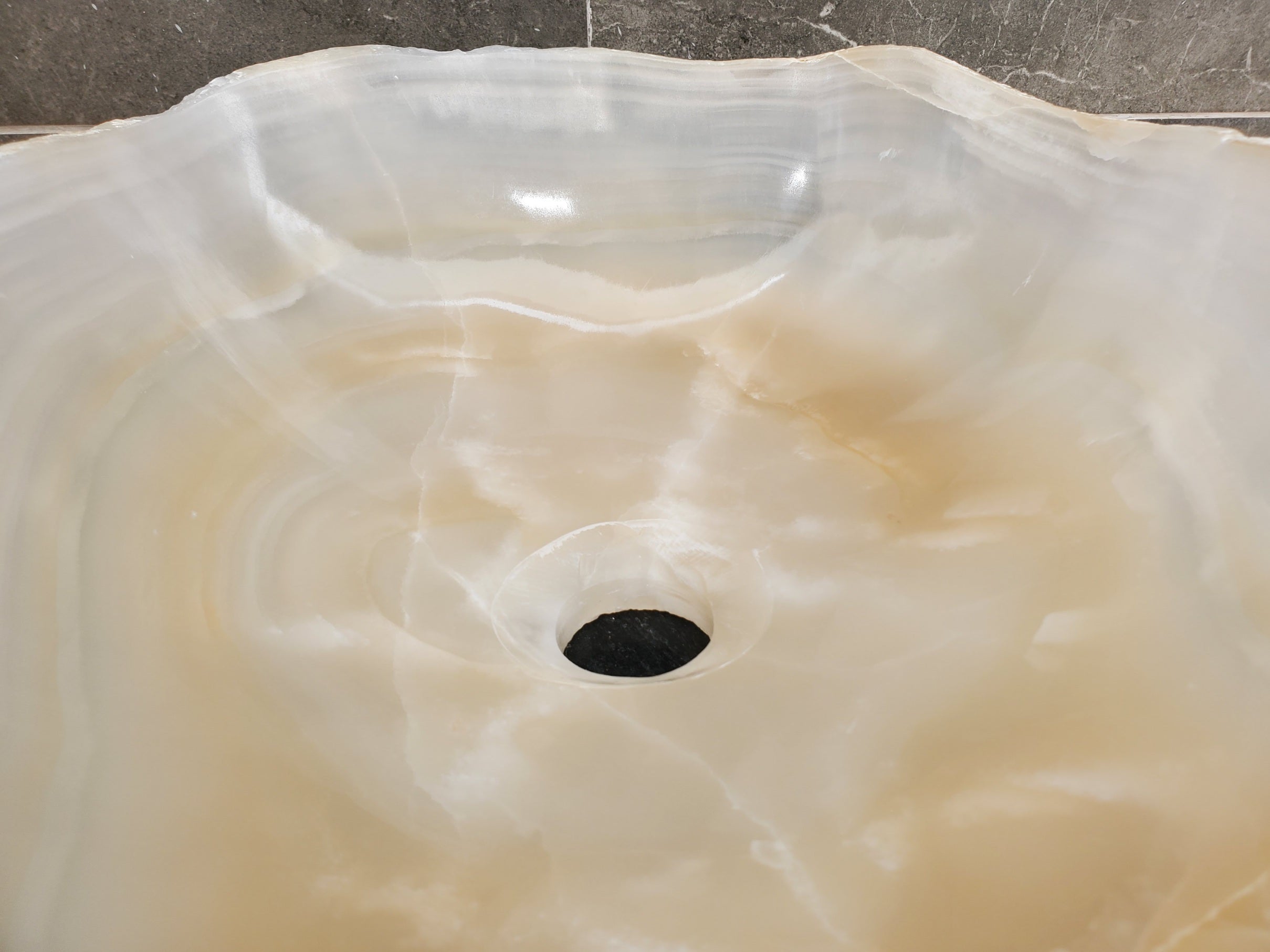 S32_21 Onyx Stone Vessel Bathroom Sink - 16 x 13 inch