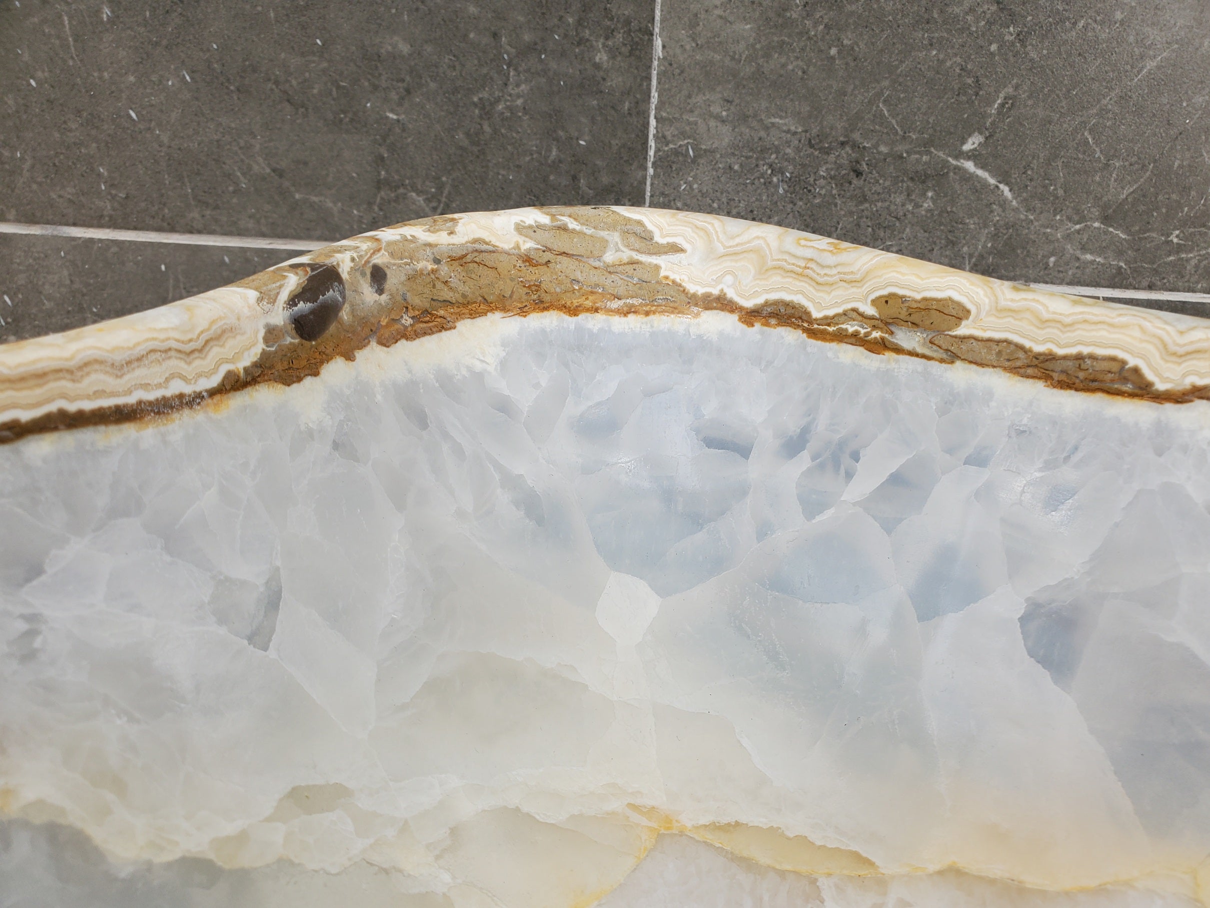 S32_10 Onyx Stone Vessel Bathroom Sink