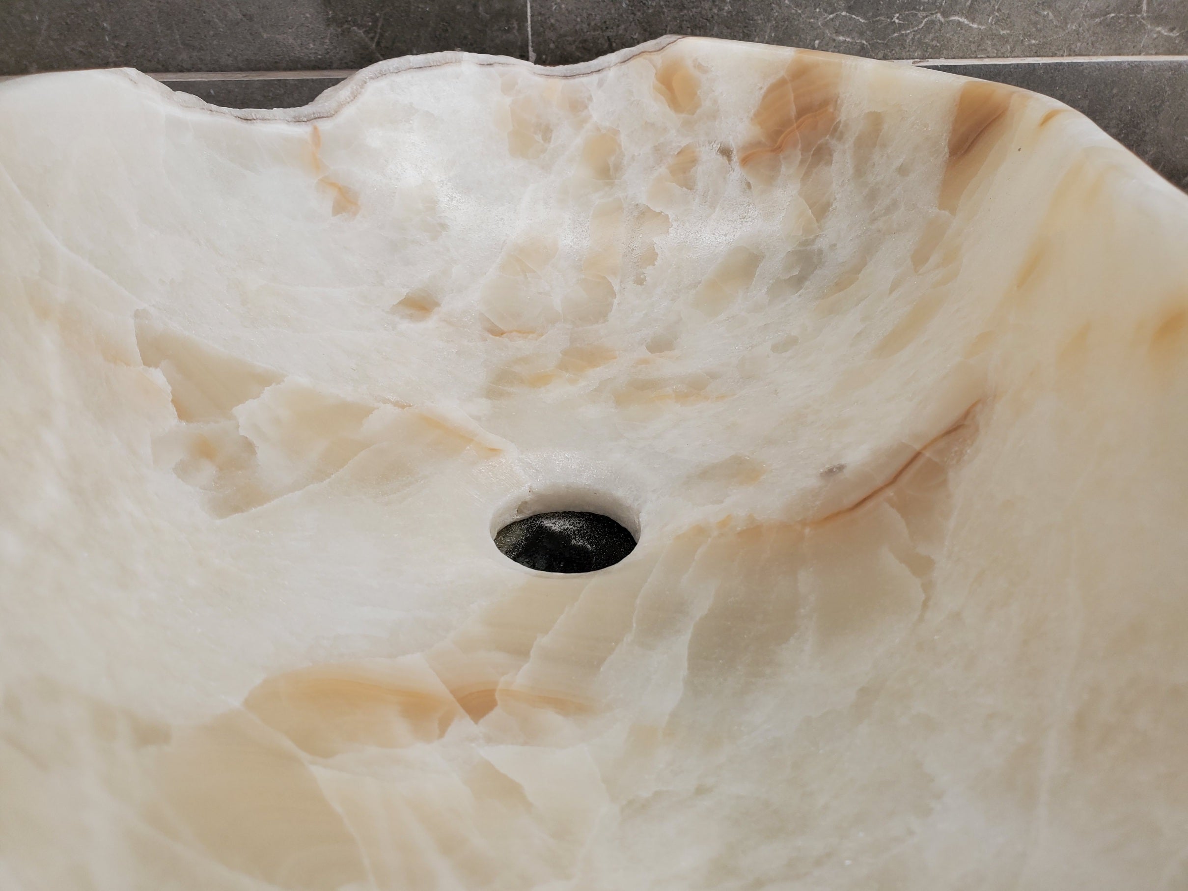 S33_33 Neutral White Onyx Bathroom Vessel Sink