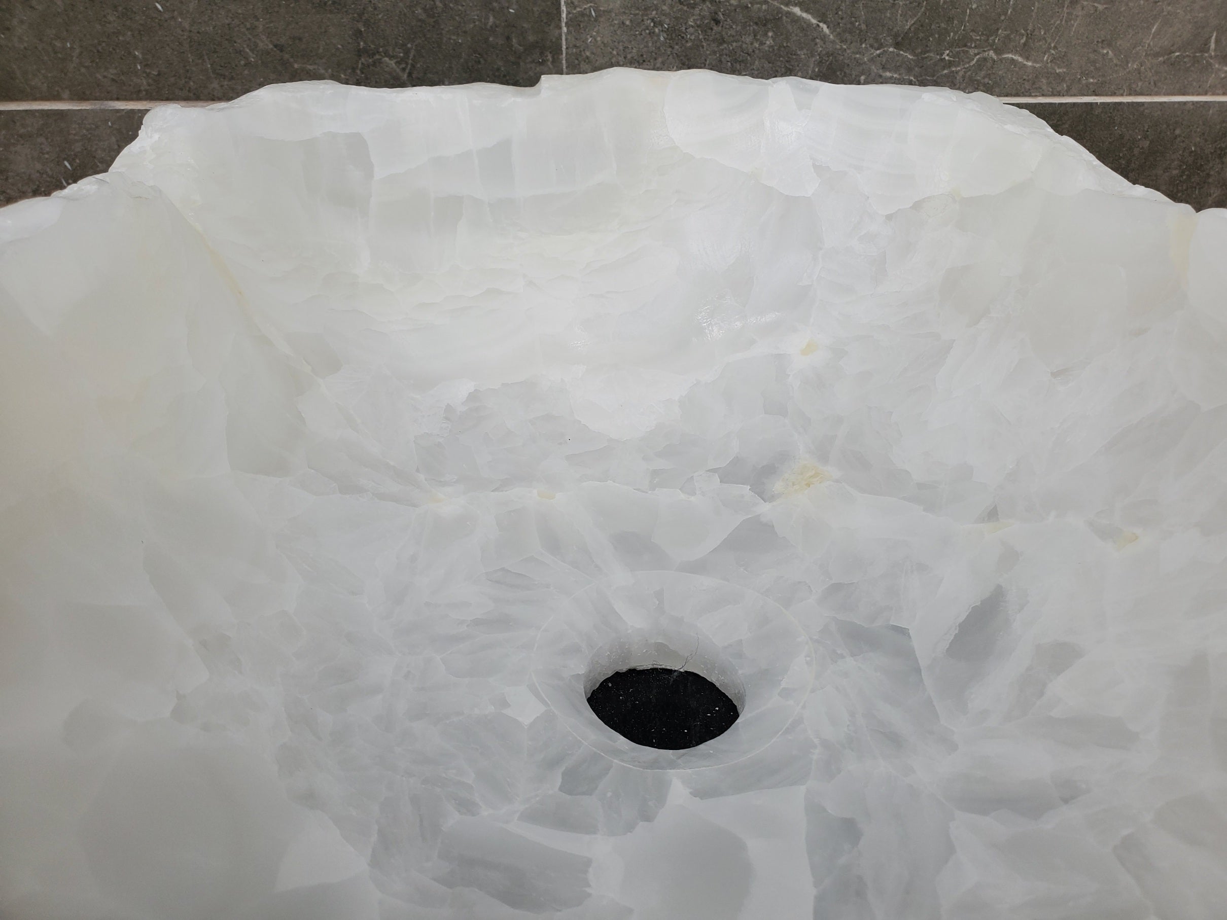 S31_47 Onyx Stone Vessel Bathroom Sink - 16 x 14 inch